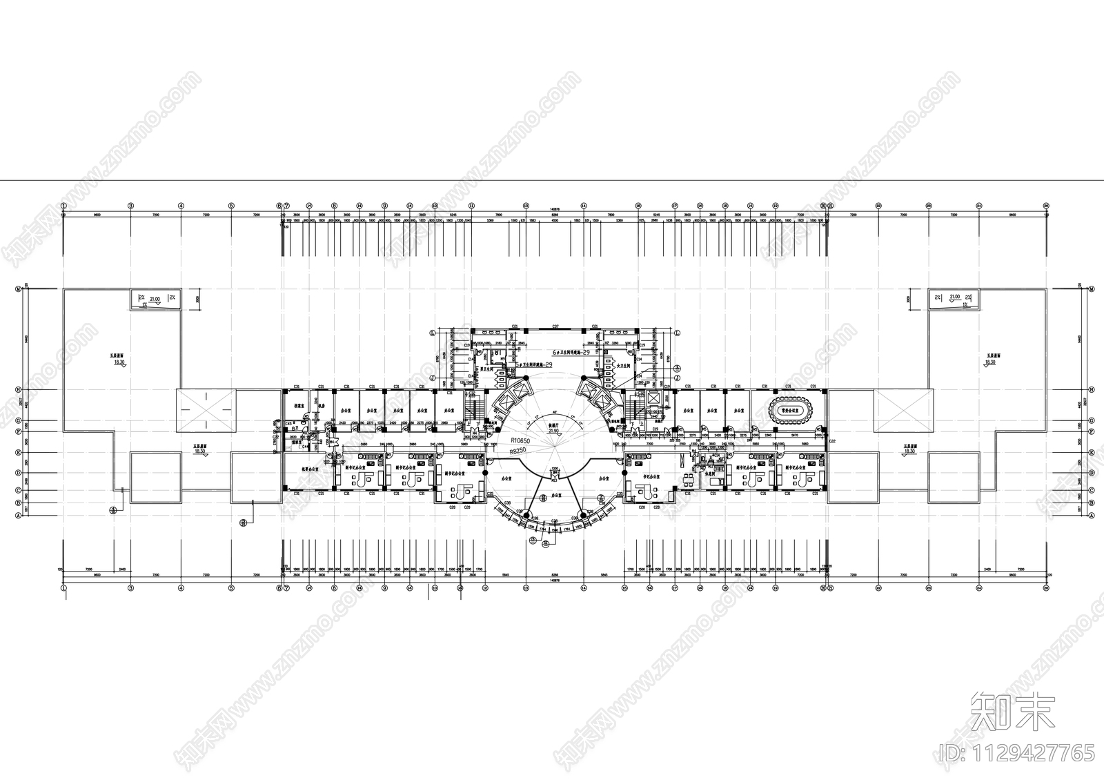 县行政中心建筑cad施工图下载【ID:1129427765】