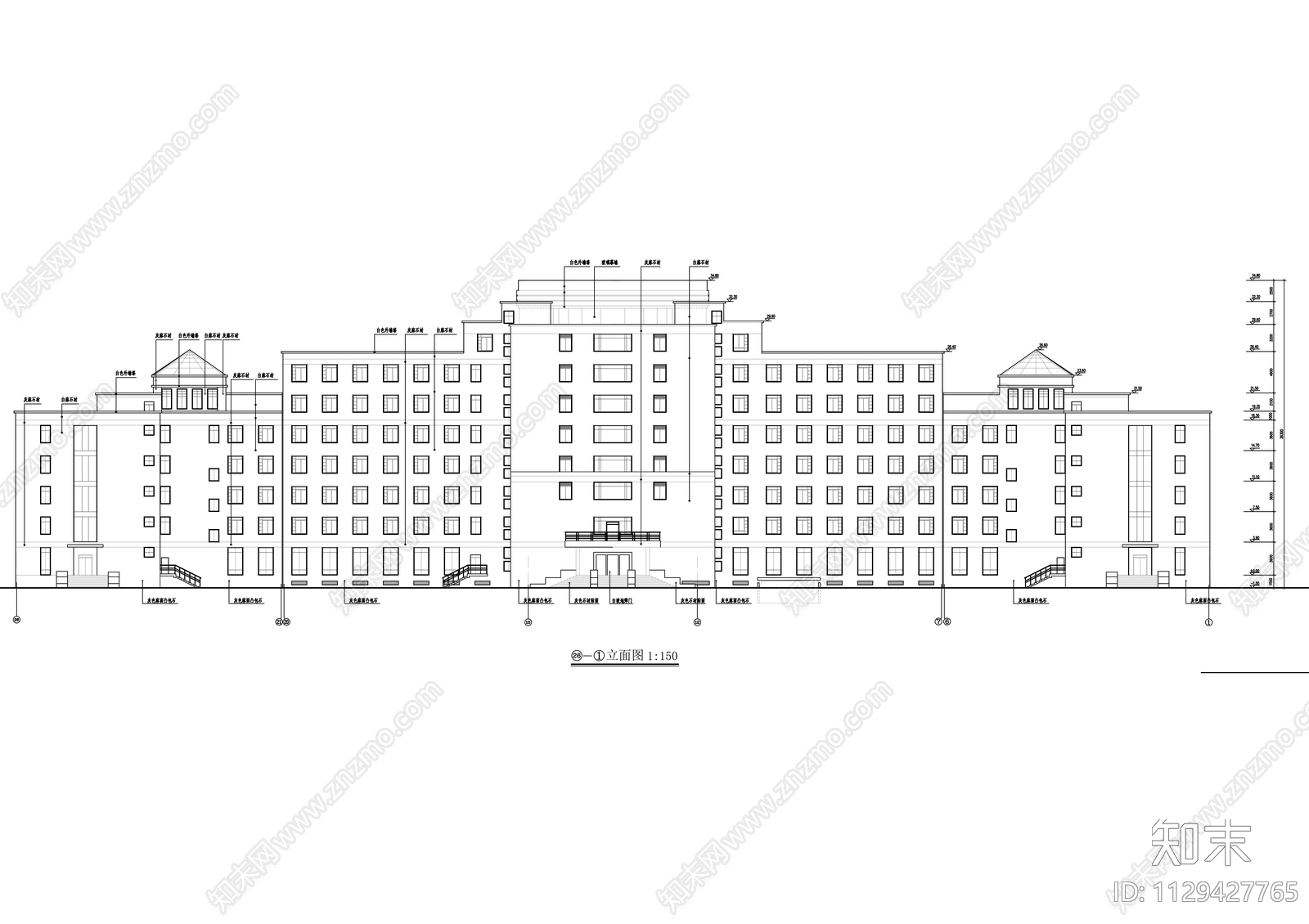 县行政中心建筑cad施工图下载【ID:1129427765】