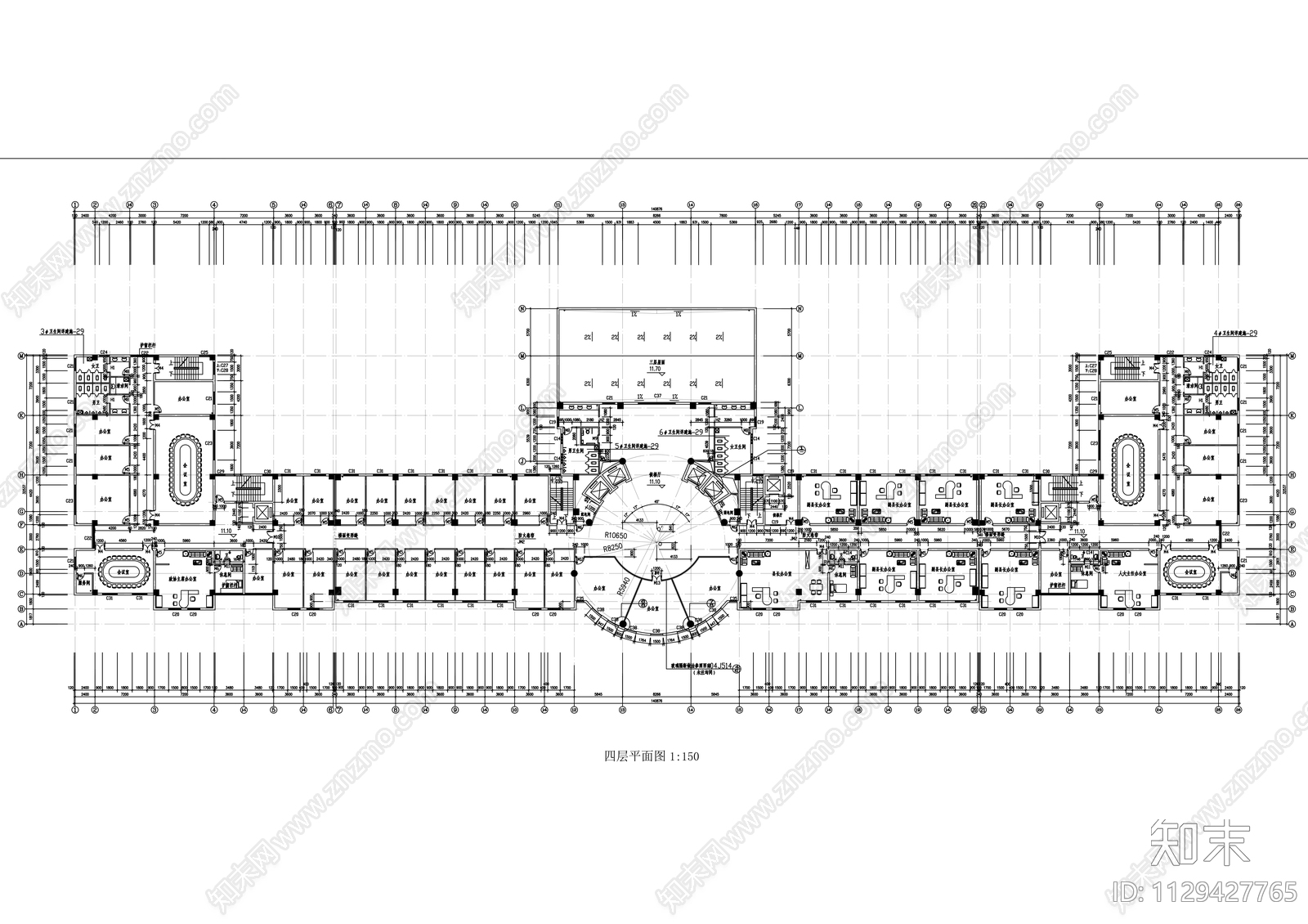 县行政中心建筑cad施工图下载【ID:1129427765】