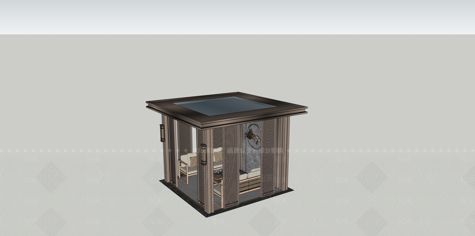 新中式景观亭SU模型下载【ID:1129428008】