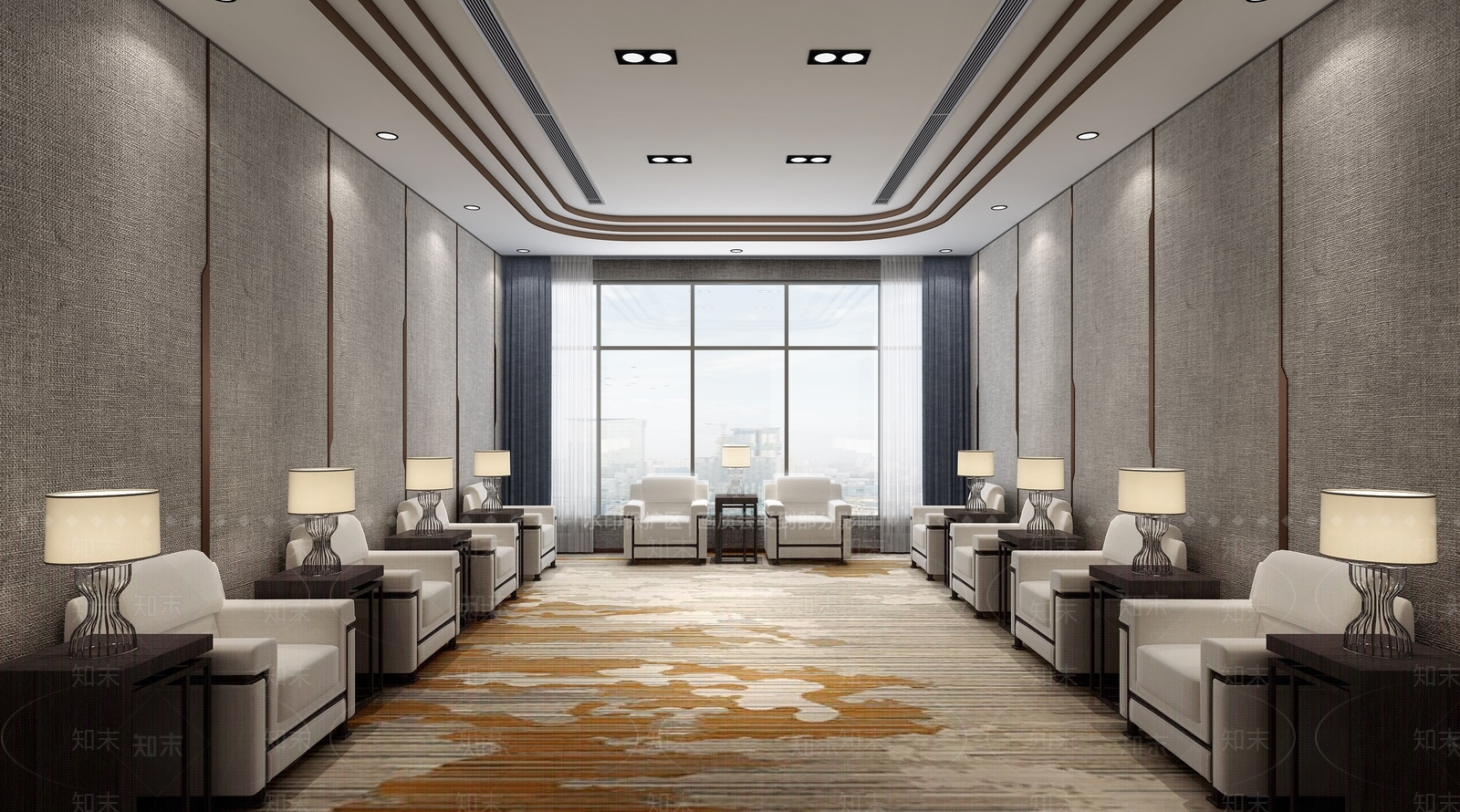 新中式会客室3D模型下载【ID:1129432915】