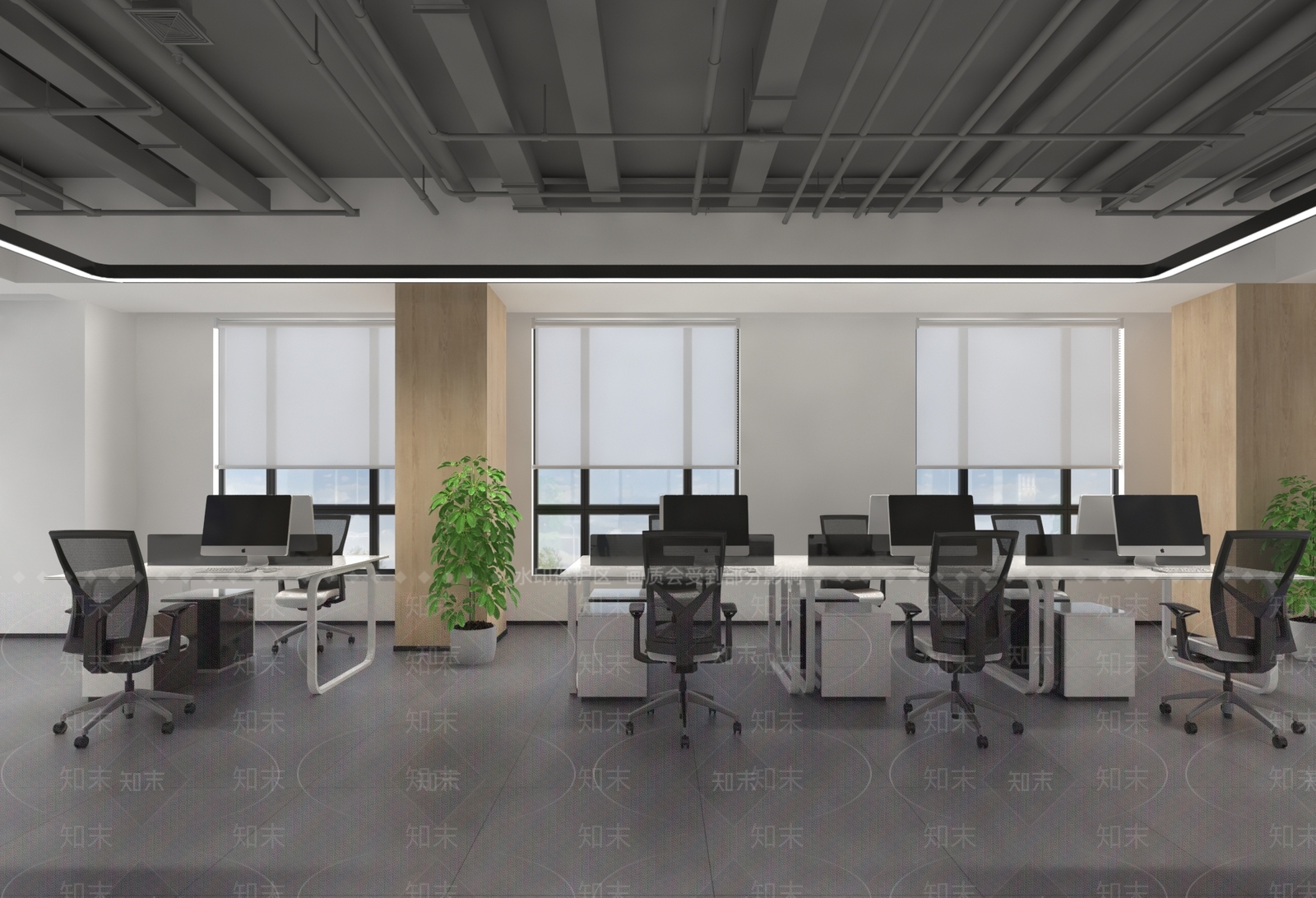 工业风公共办公室3D模型下载【ID:1129433382】