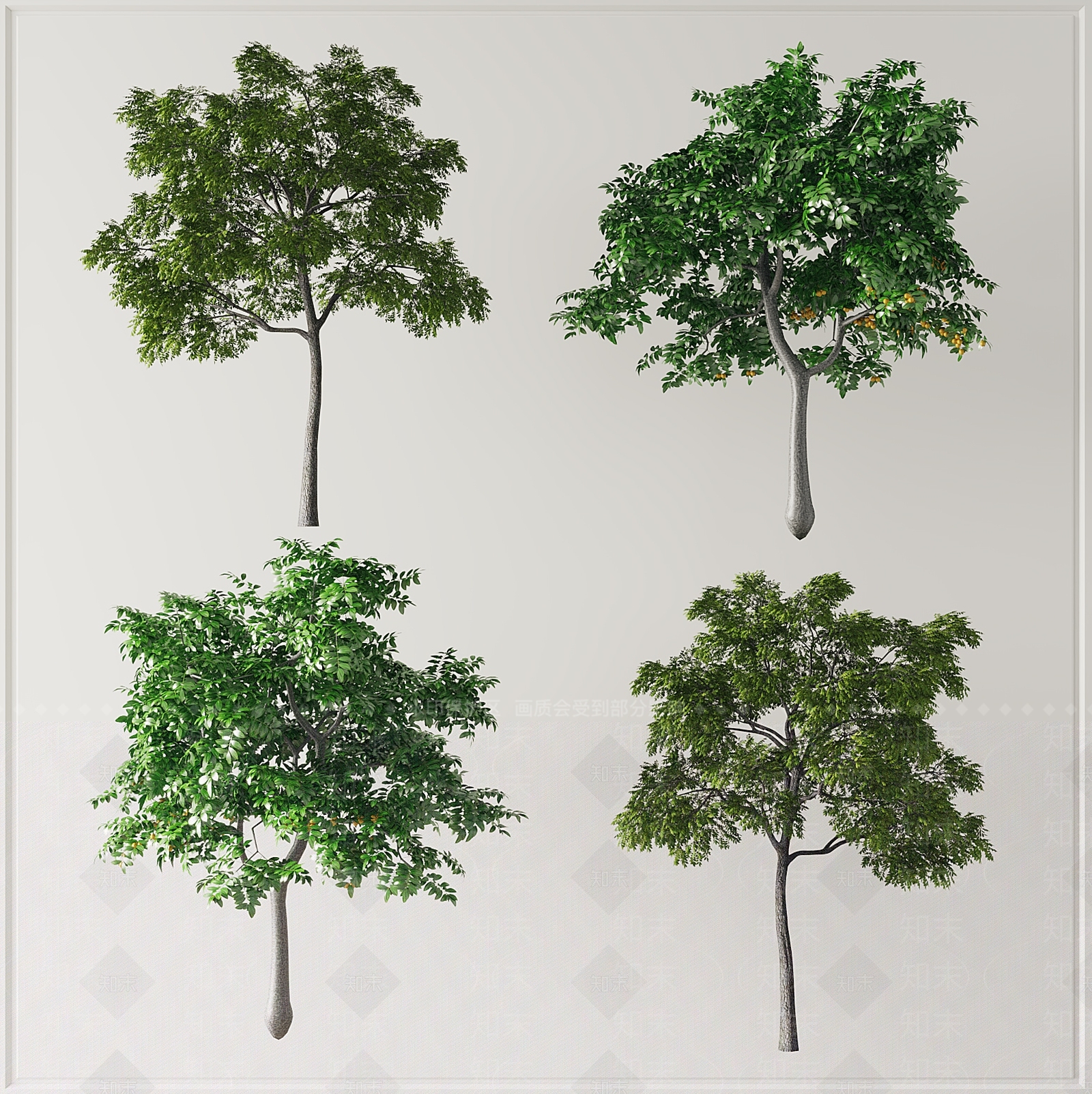 乔木组合3D模型下载【ID:1129438596】
