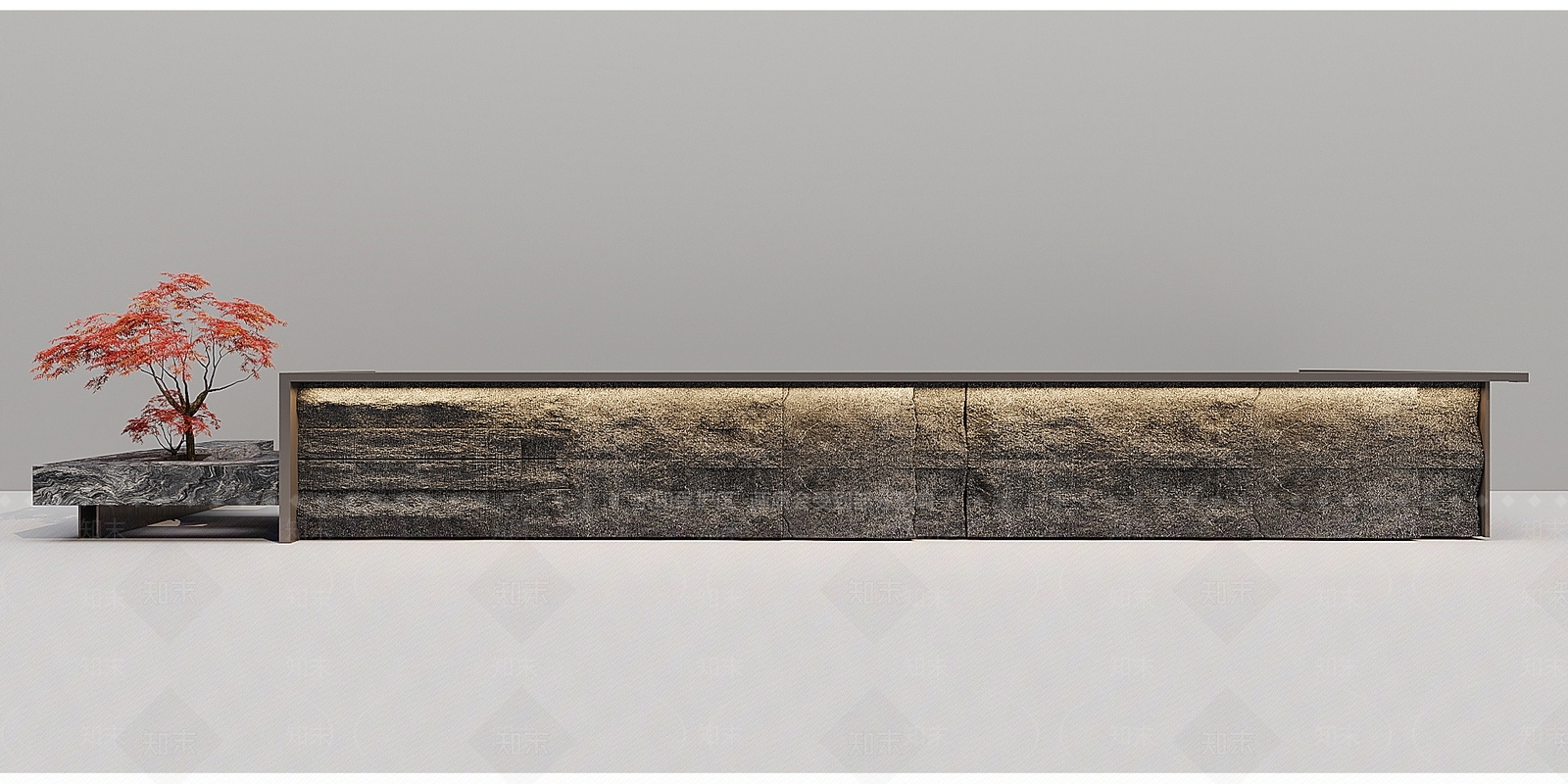 新中式岩石接待台3D模型下载【ID:1129439647】