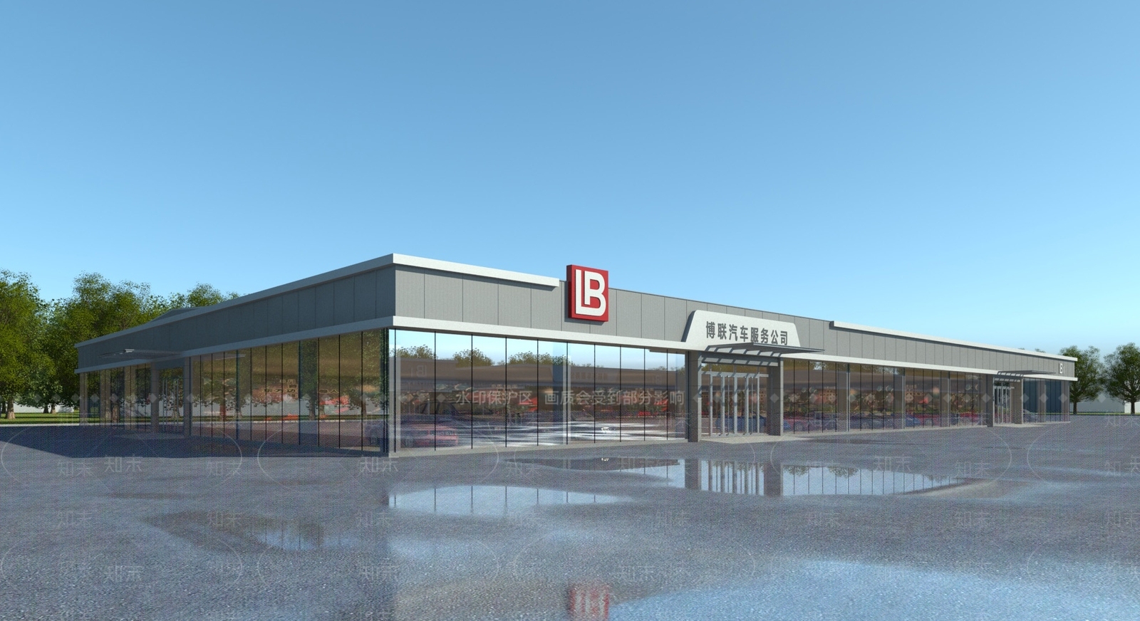 现代汽车4S店3D模型下载【ID:1129447289】