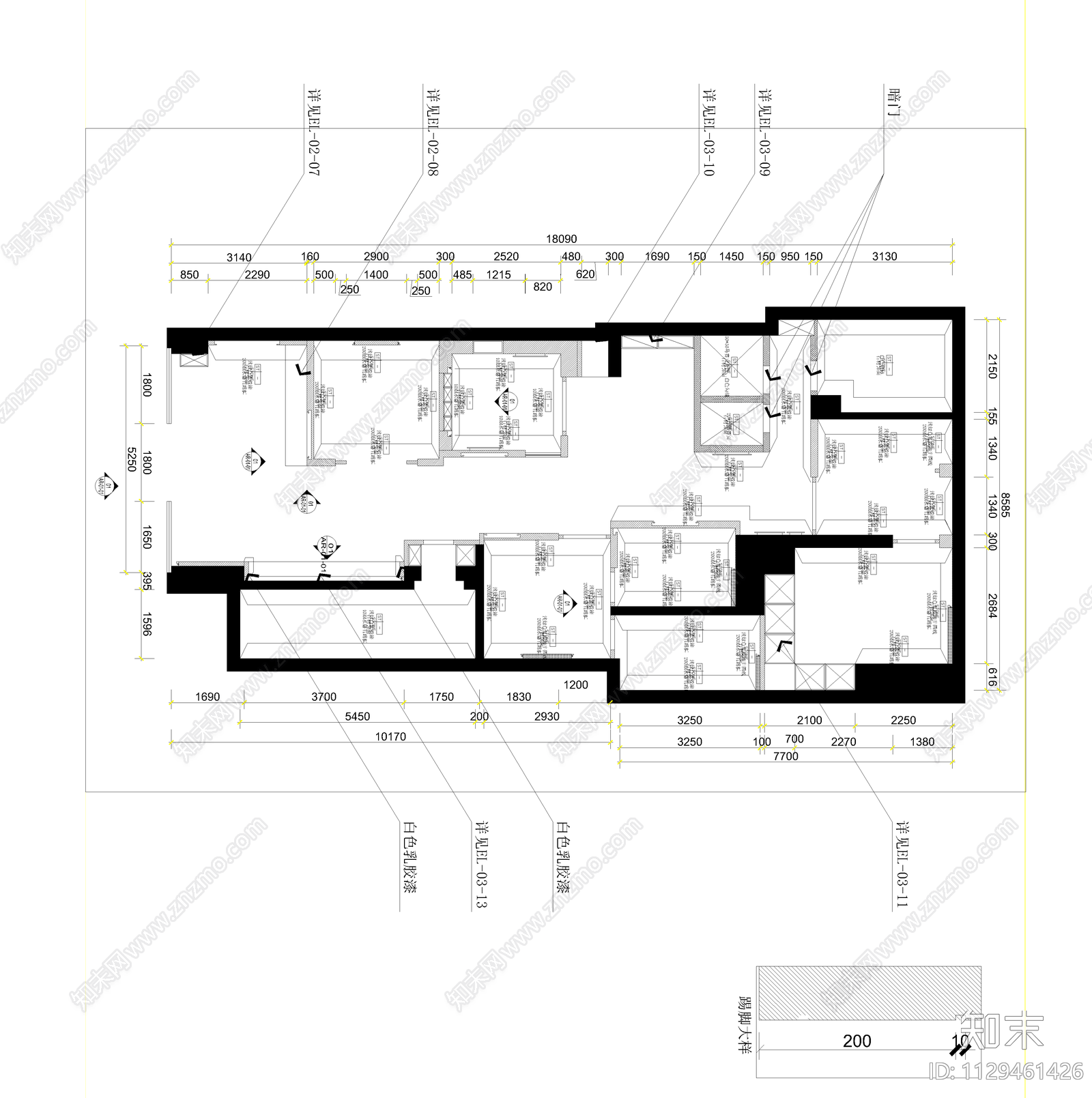 全套美容院CADcad施工图下载【ID:1129461426】