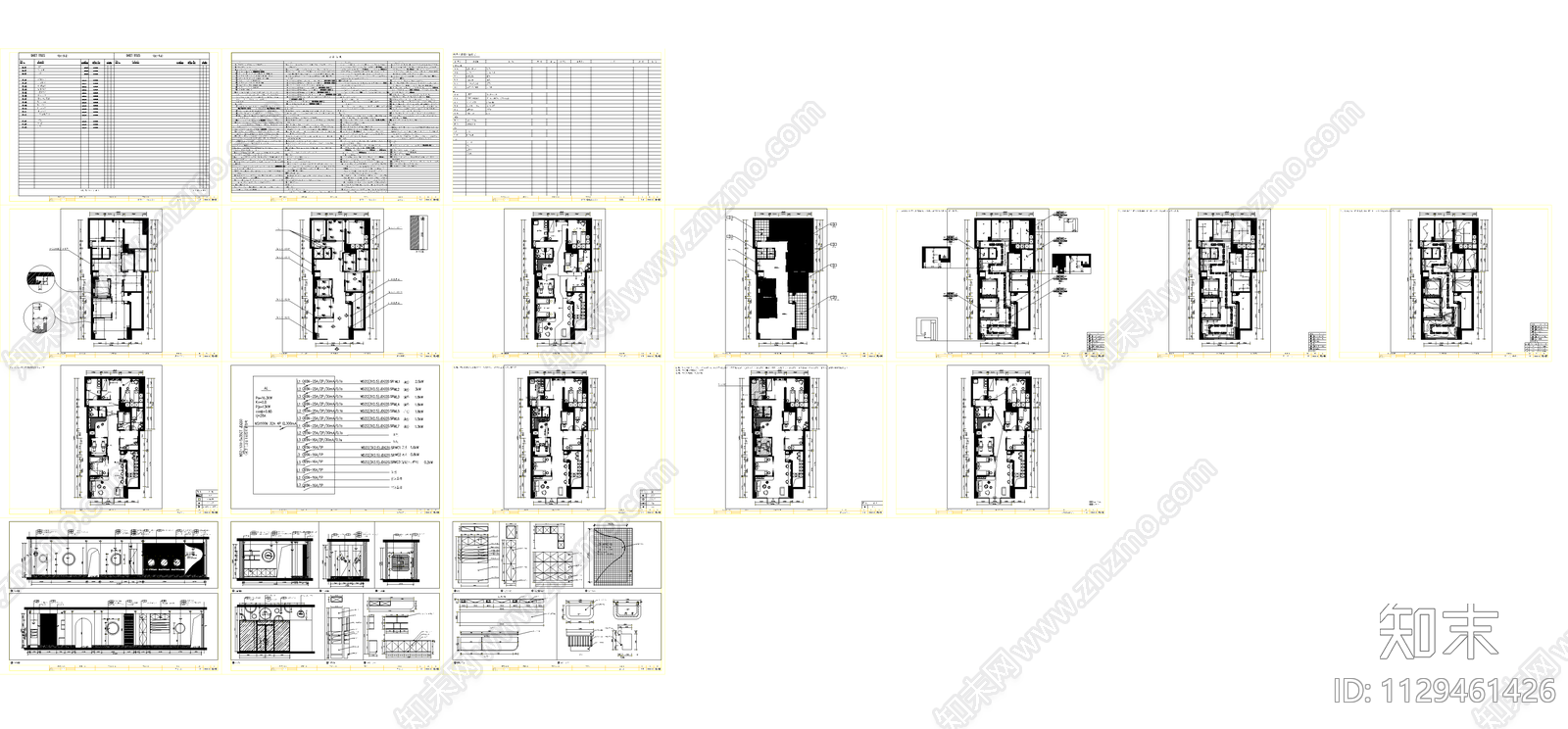 全套美容院CADcad施工图下载【ID:1129461426】