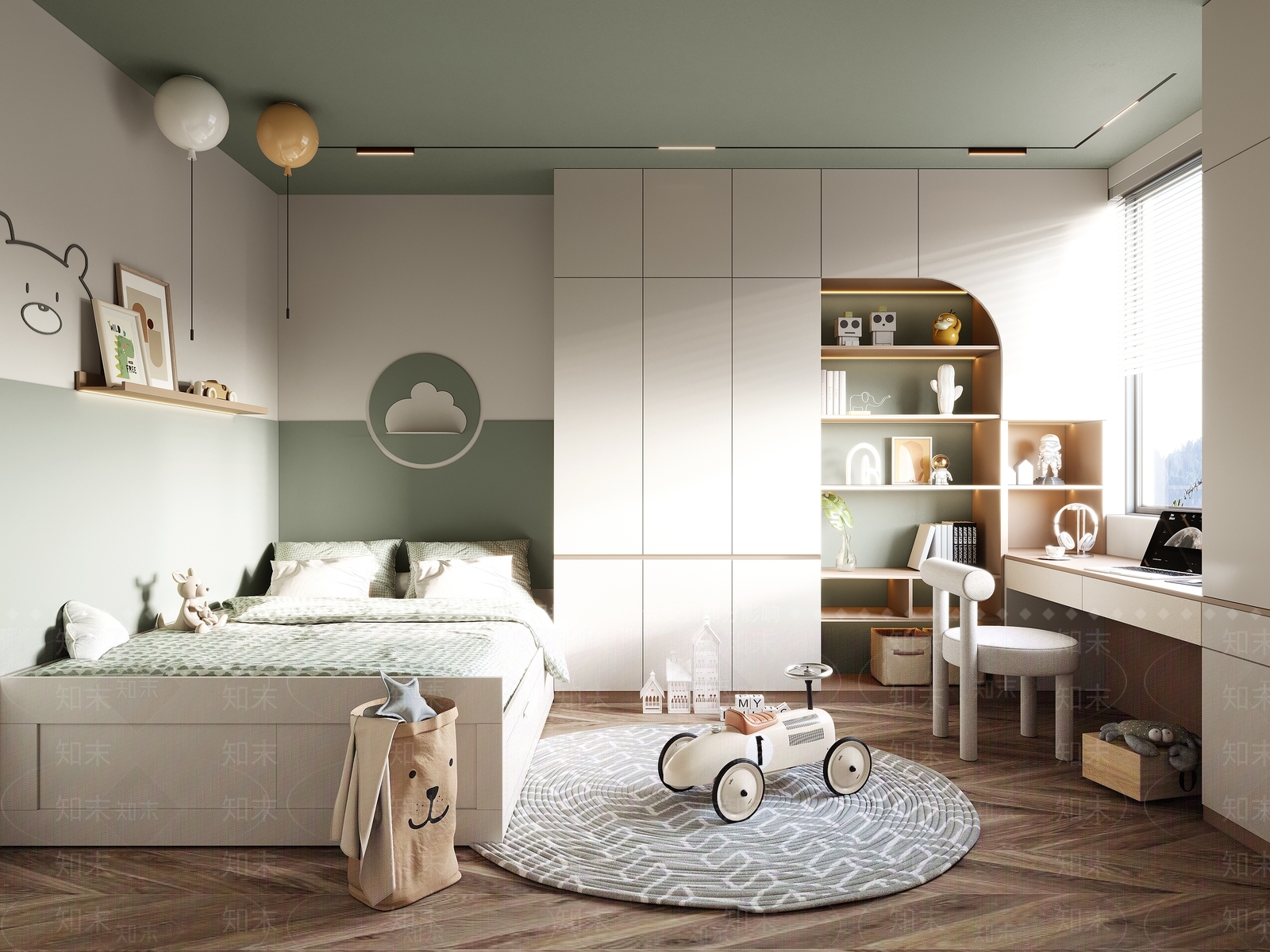 北欧榻榻米卧室3D模型下载【ID:1129463436】