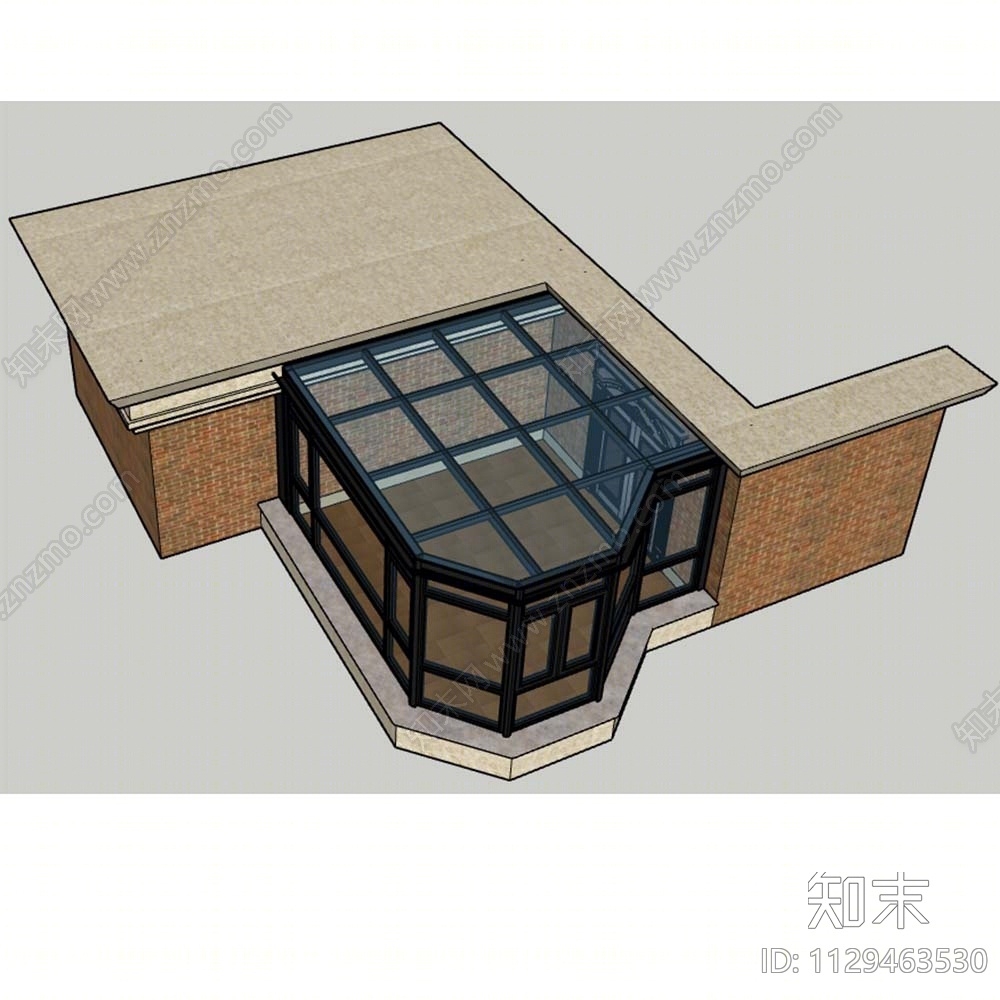 现代多角阳台SU模型下载【ID:1129463530】