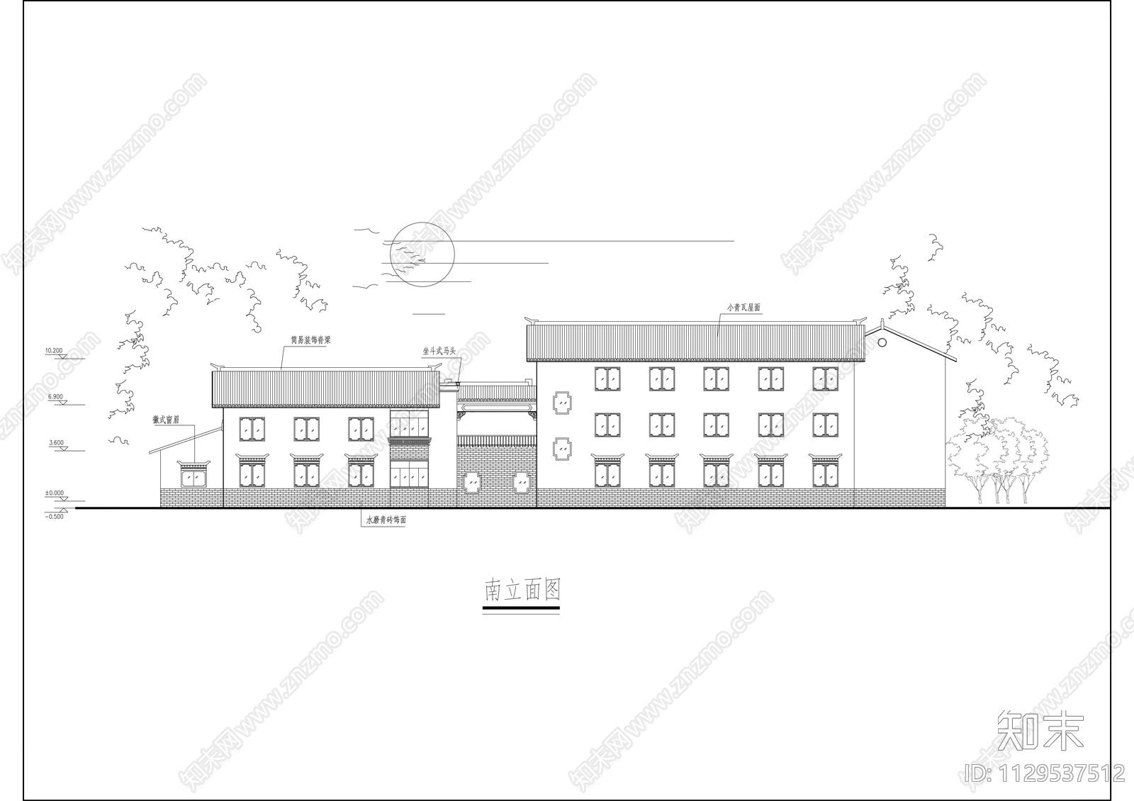 锦云祥客栈民宿建筑cad施工图下载【ID:1129537512】