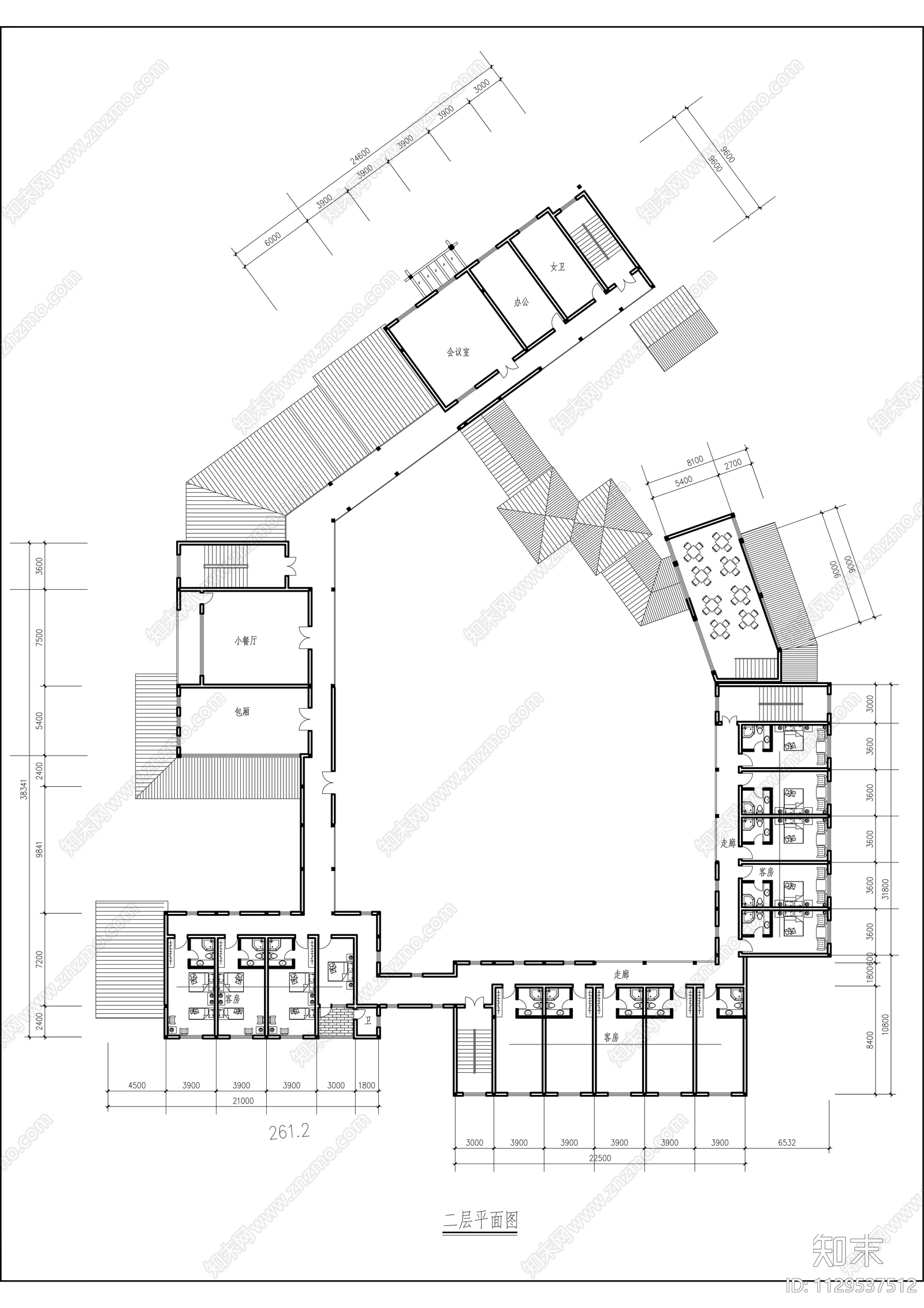 锦云祥客栈民宿建筑cad施工图下载【ID:1129537512】