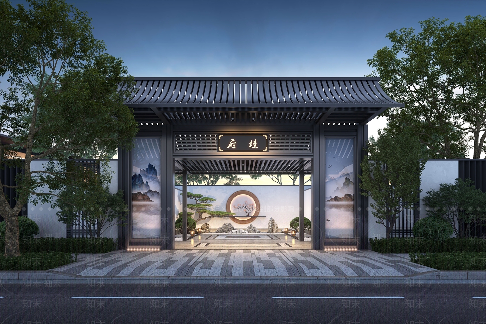 新中式庭院入口3D模型下载【ID:1129471249】