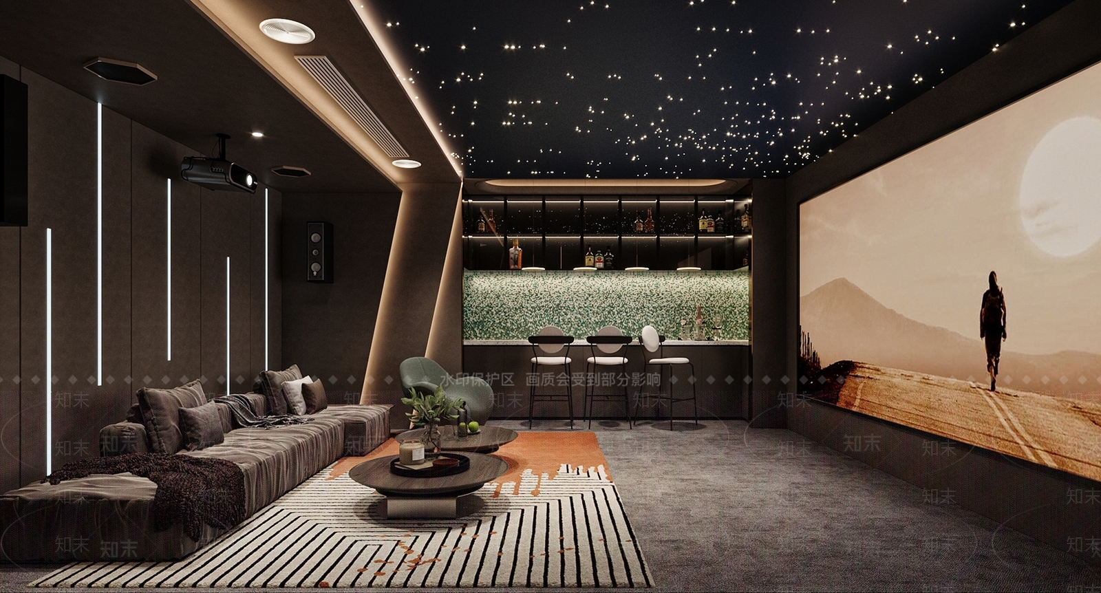 现代家居影音室3D模型下载【ID:1129473515】
