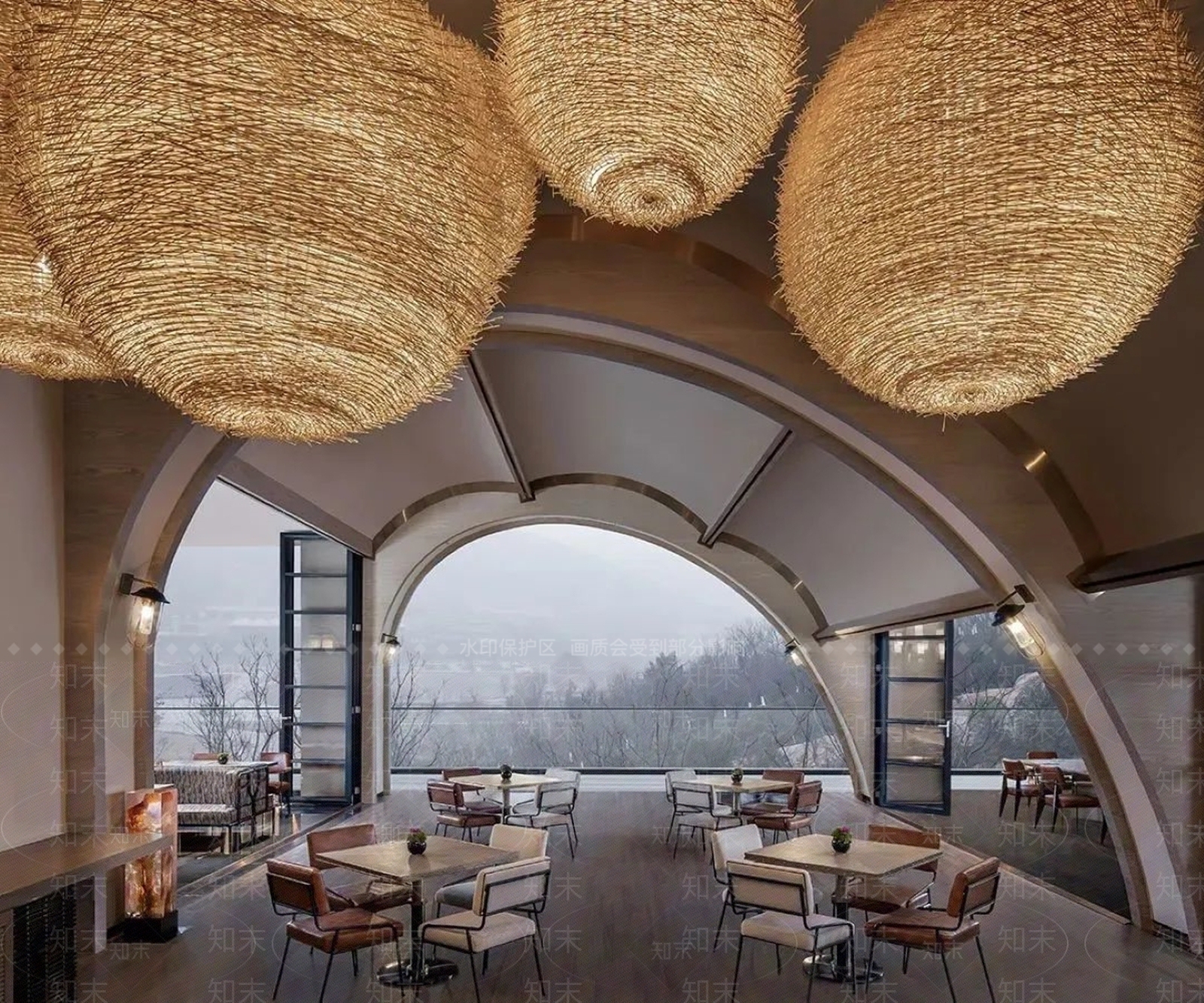 YANG设计现代酒店自助餐厅SU模型下载【ID:1129476984】