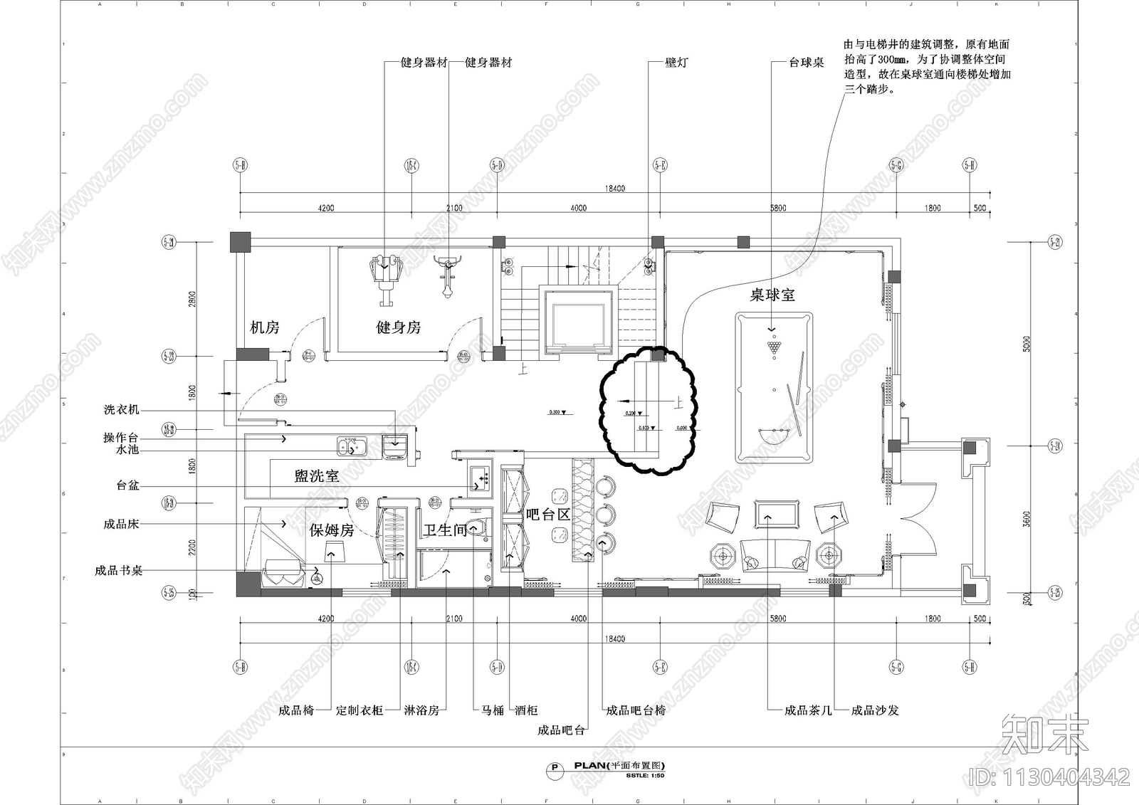 英式风格别墅平面cad施工图下载【ID:1130404342】