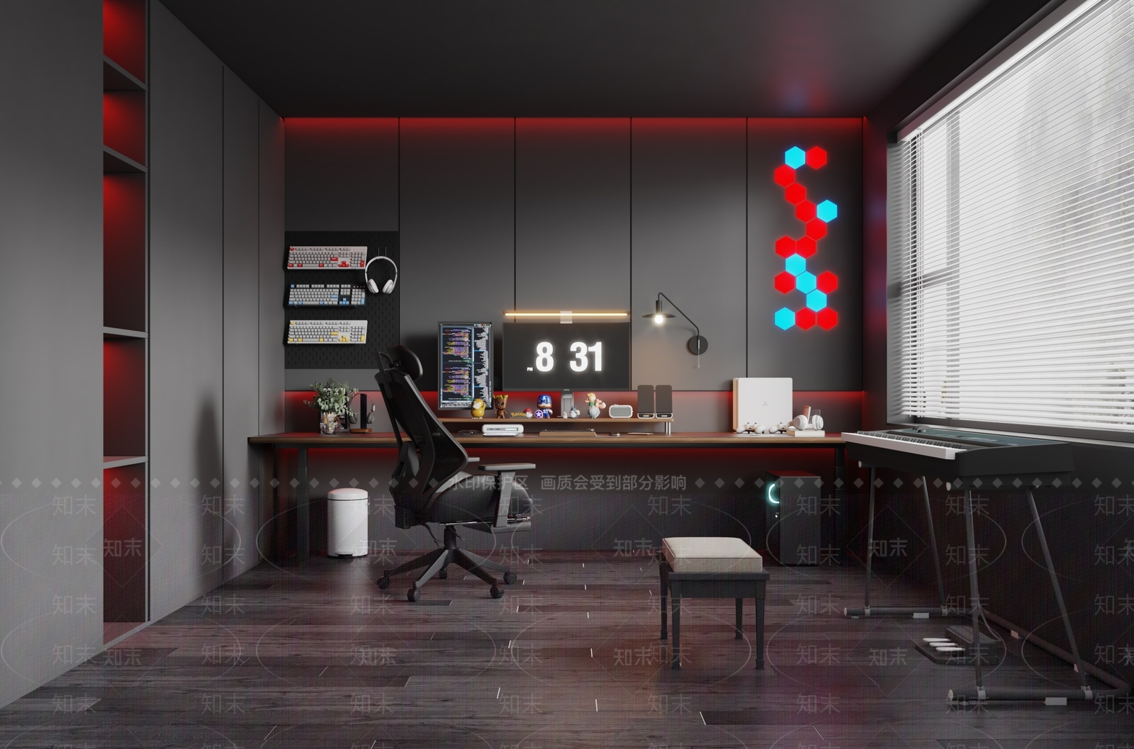 现代电竞房3D模型下载【ID:1129483775】_知末3d模型网