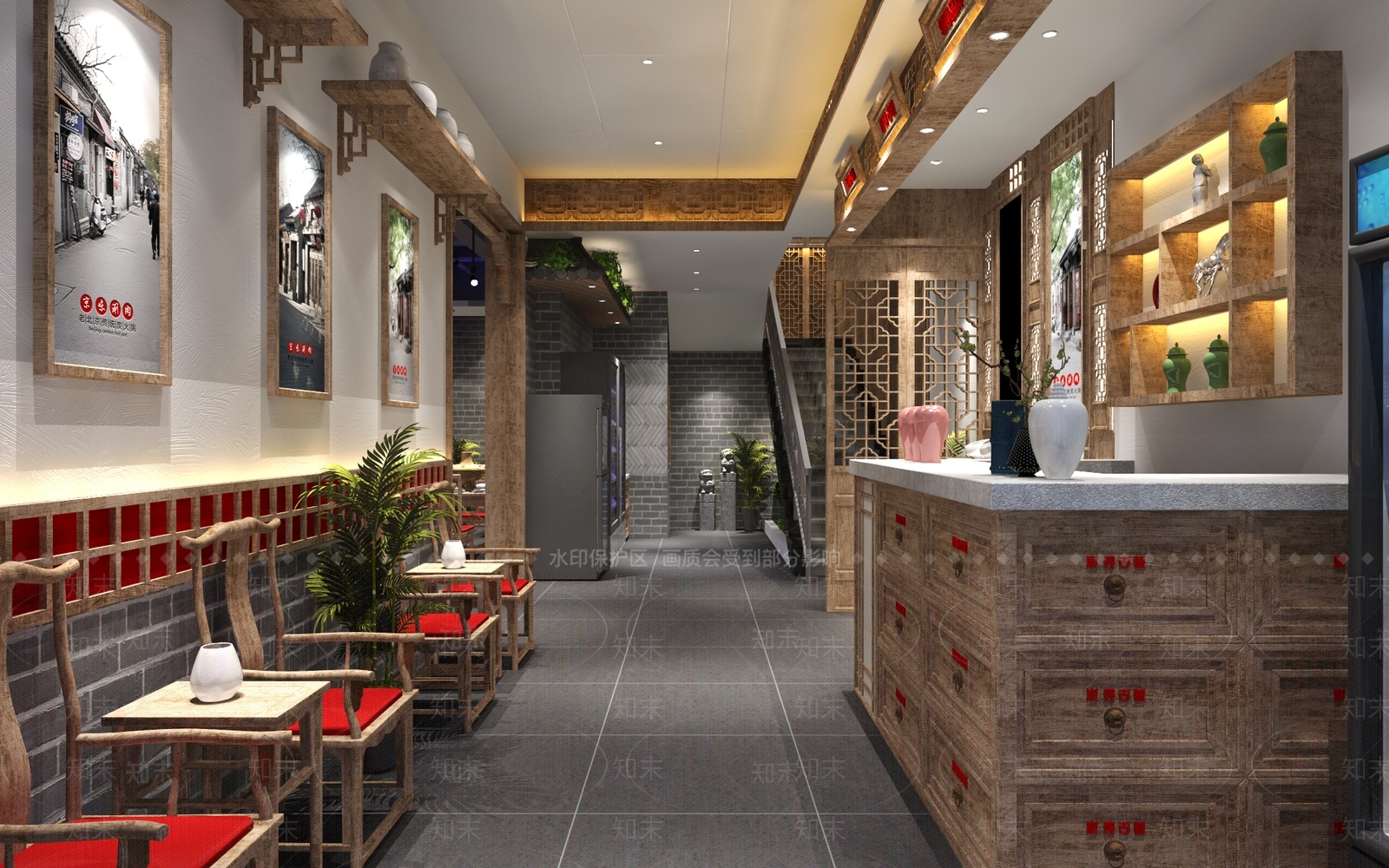 新中式火锅店3D模型下载【ID:1129484411】