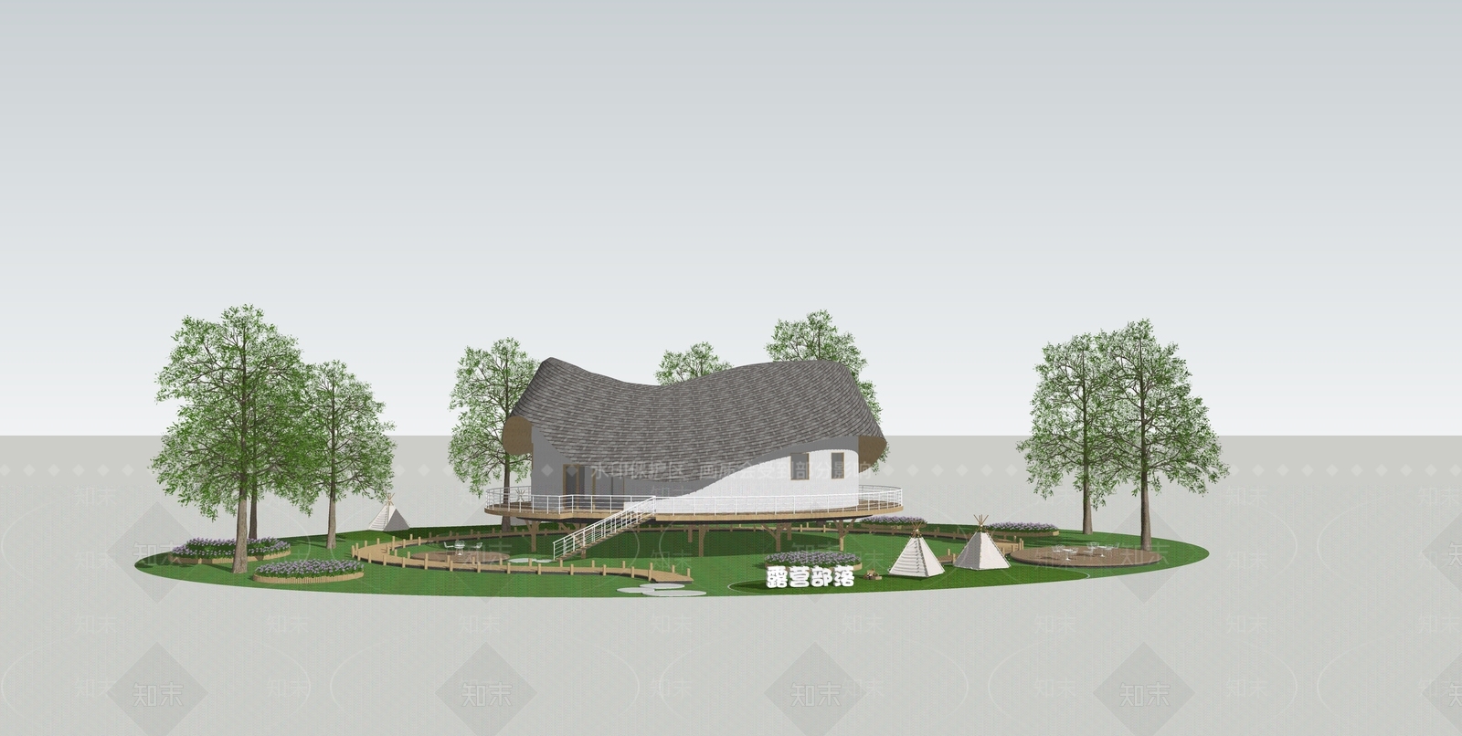 民宿建筑SU模型精品下载_SketchUp模型_知末网