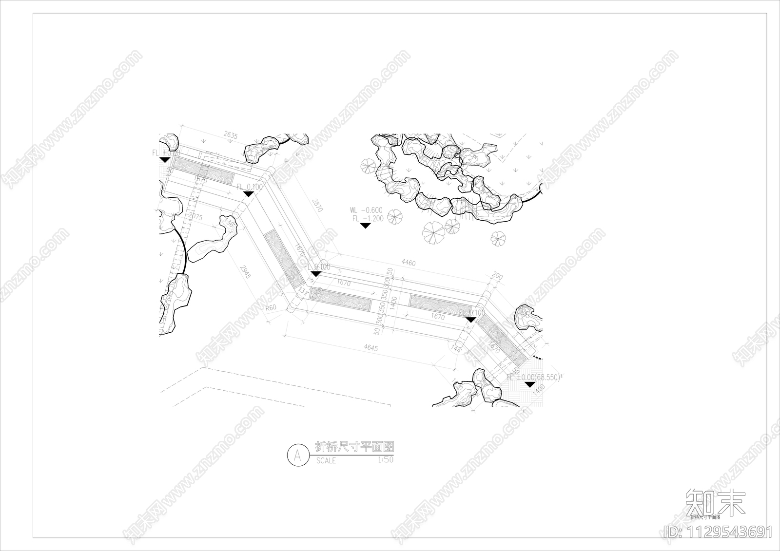 新中式折桥cad施工图下载【ID:1129543691】