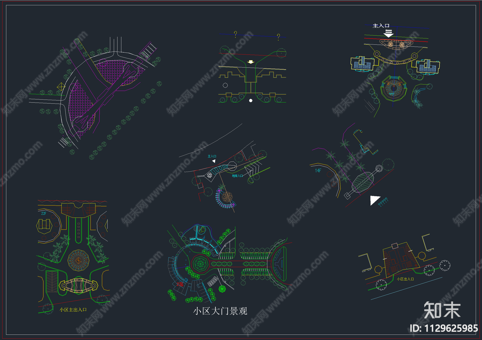 景观平面cad施工图下载【ID:1129625985】