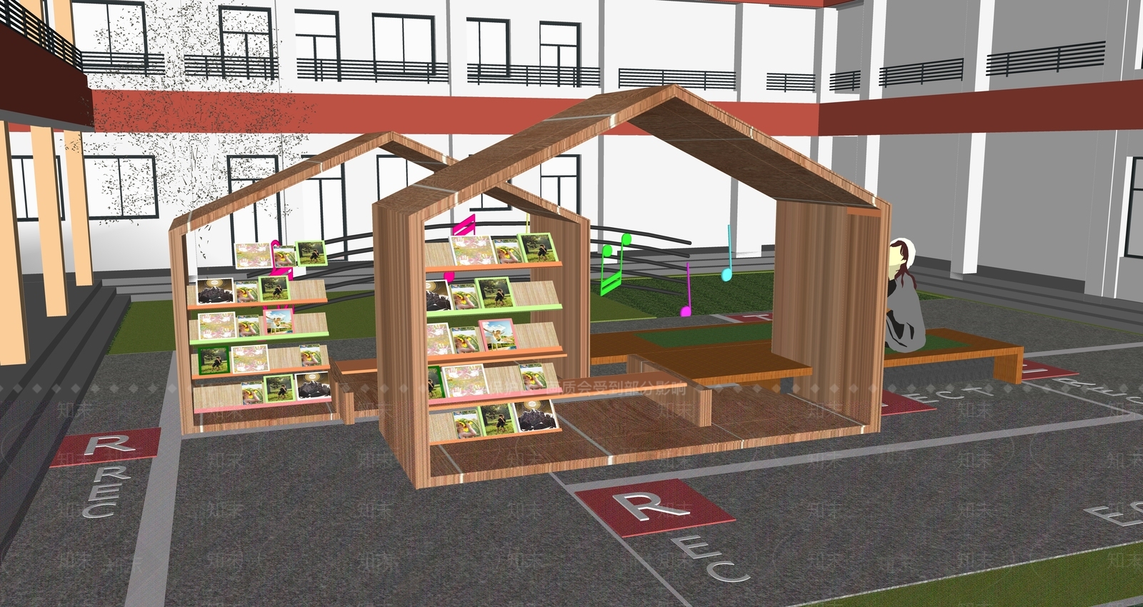 现代校园景观SU模型下载【ID:1129507470】
