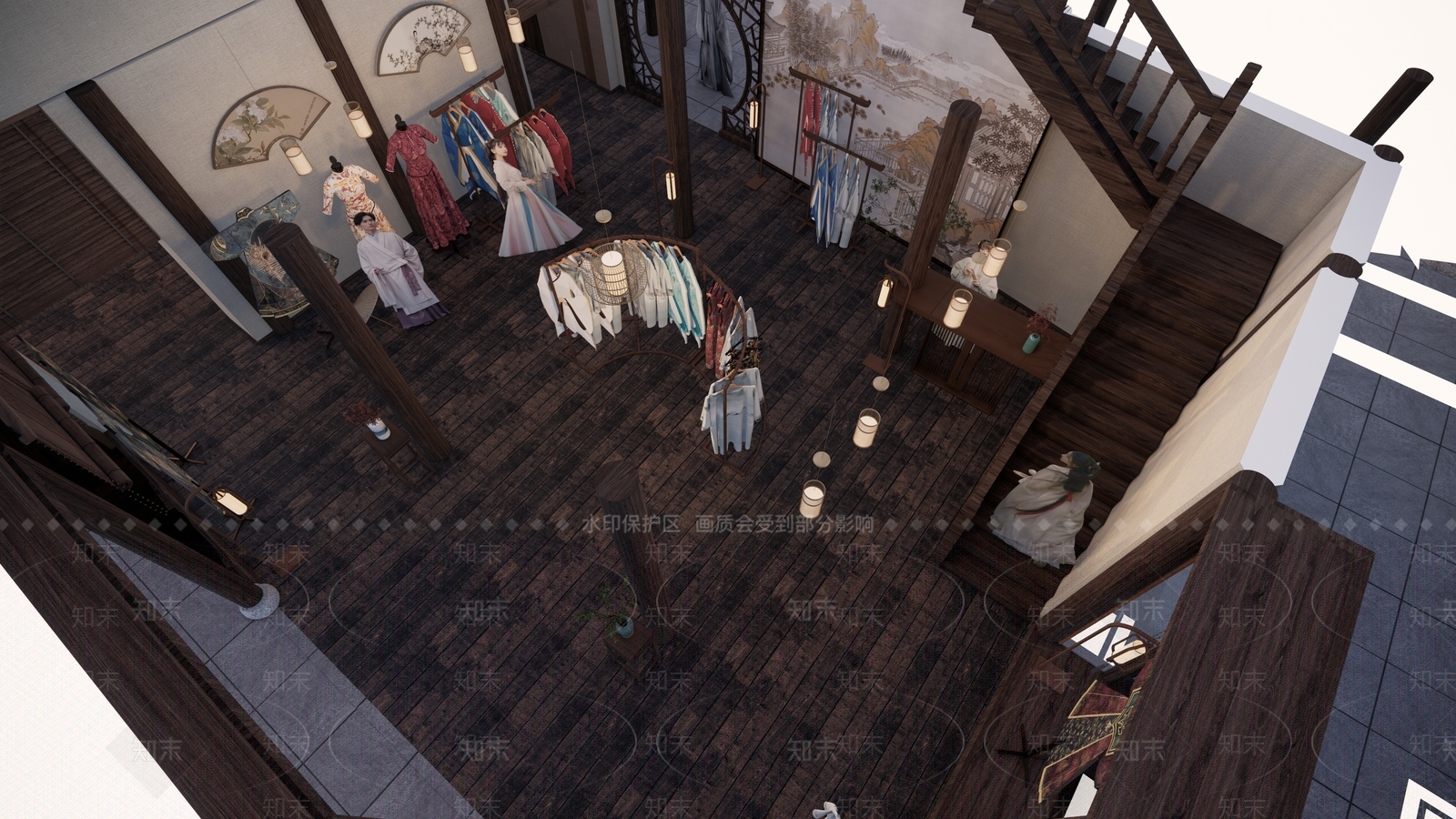 古典服装箱包店SU模型下载【ID:1129524011】