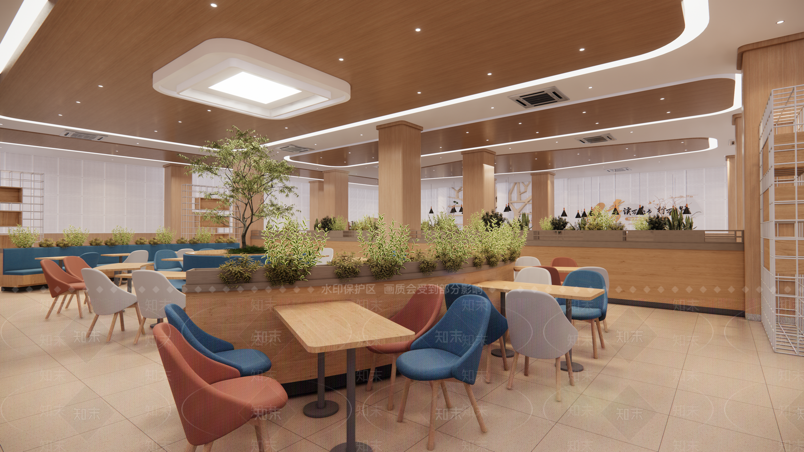 现代自助餐厅SU模型下载【ID:1129599155】