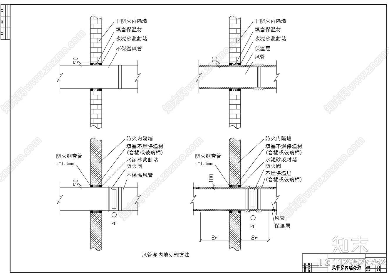 风管穿墙穿屋面节点施工图下载【ID:1129527752】