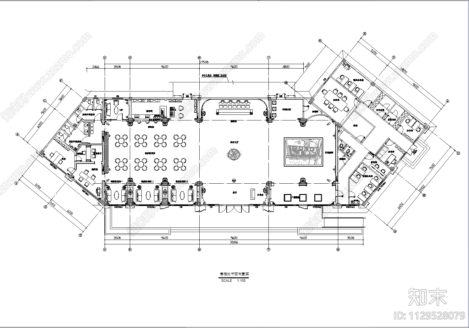 欧式古典售楼处室内cad施工图下载【ID:1129528079】