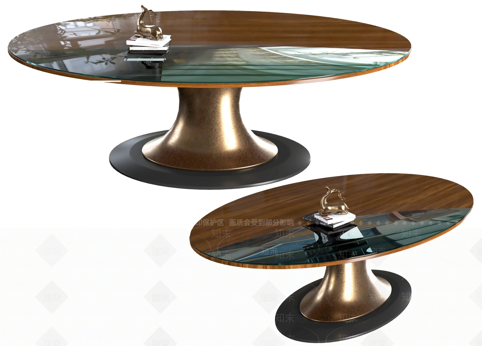 现代椭圆形餐桌SU模型下载【ID:1129527904】