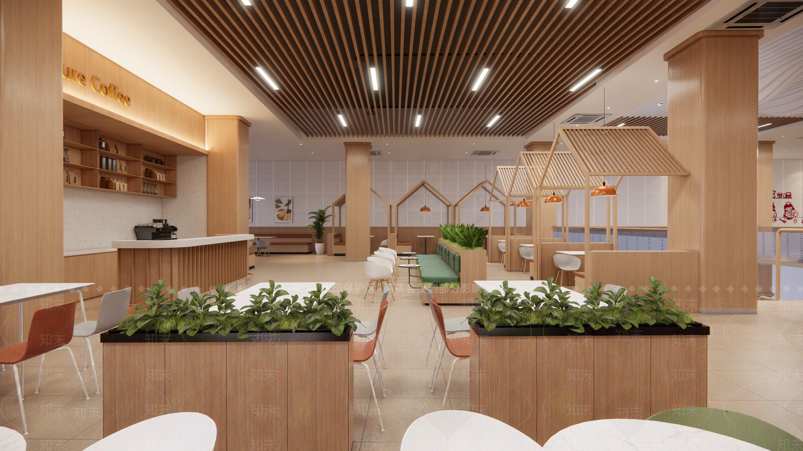 现代学校食堂SU模型下载【ID:1129598430】
