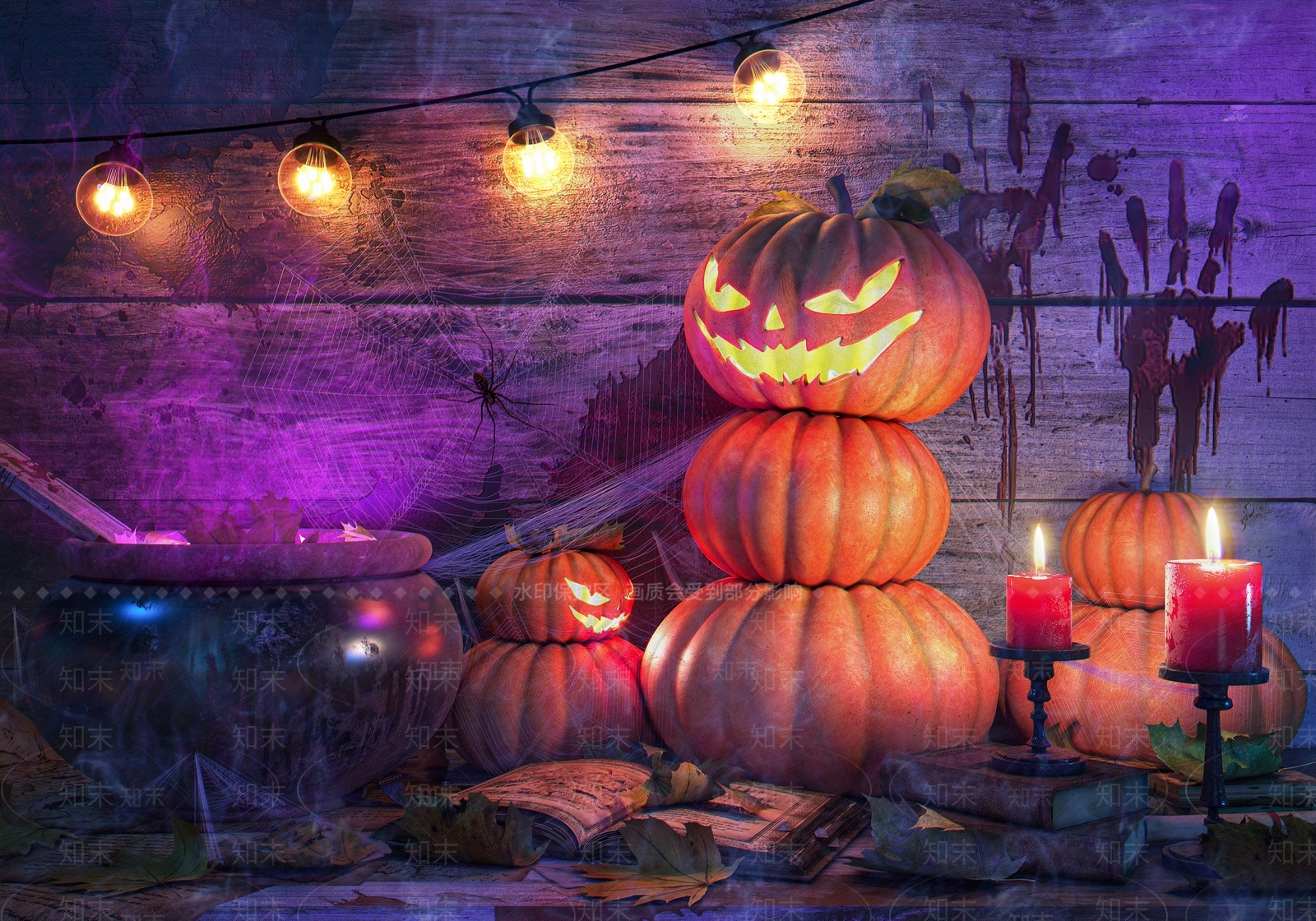 现代万圣节节日用品3D模型下载【ID:1129528755】