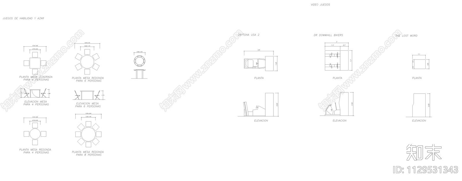 2023游戏厅健身房设备家具施工图下载【ID:1129531343】