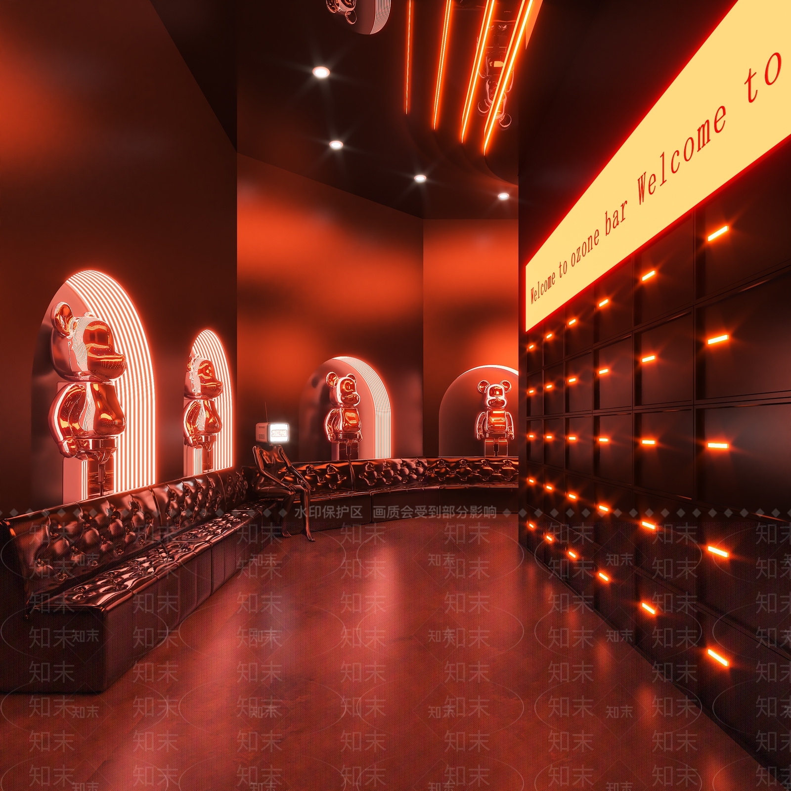 现代酒吧过道3D模型下载【ID:1129532313】