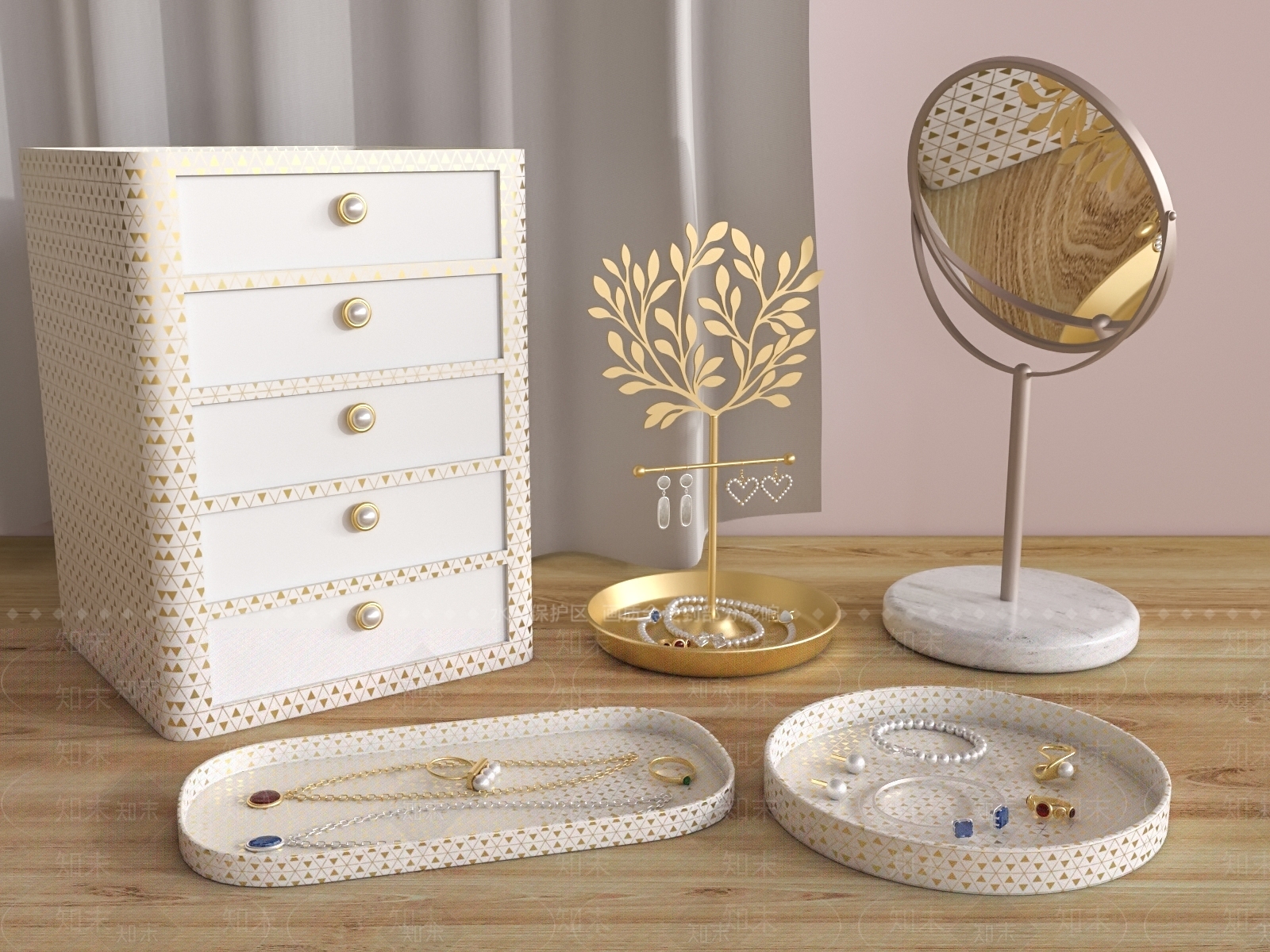 首饰盒3D模型下载【ID:1129535840】