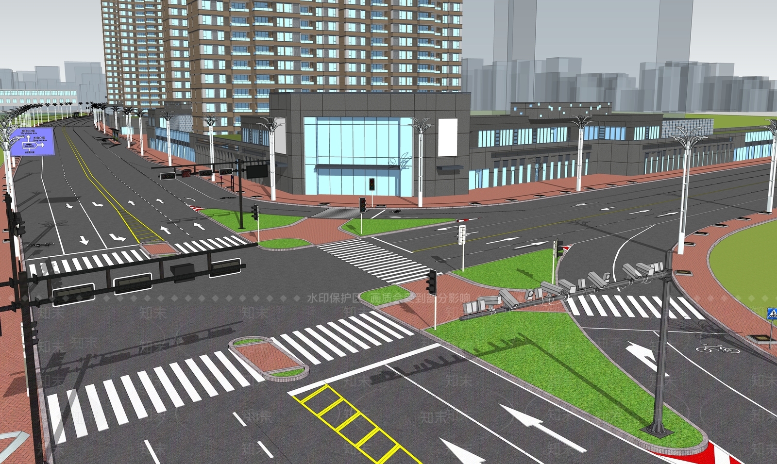 现代道路SU模型下载【ID:1129540169】