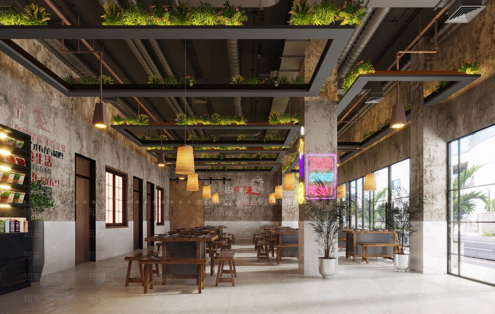 工业风火锅店3D模型下载【ID:1129536866】