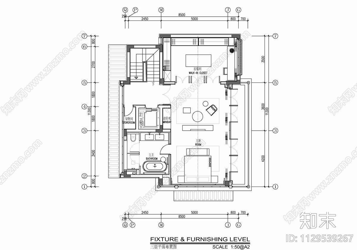 五层合院别墅室内施工图下载【ID:1129539267】