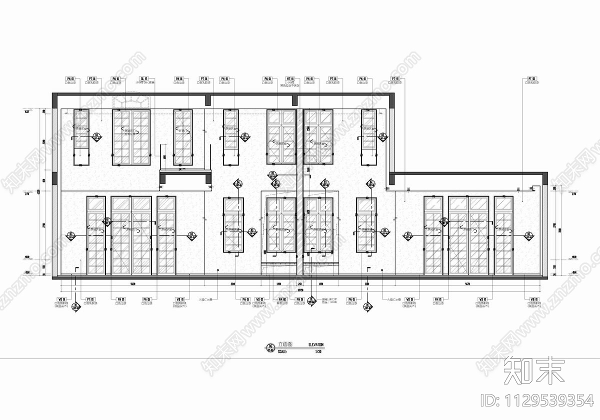 1200㎡四层别墅豪宅室内cad施工图下载【ID:1129539354】