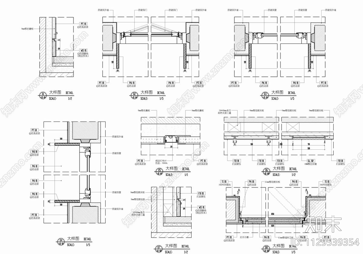 1200㎡四层别墅豪宅室内cad施工图下载【ID:1129539354】