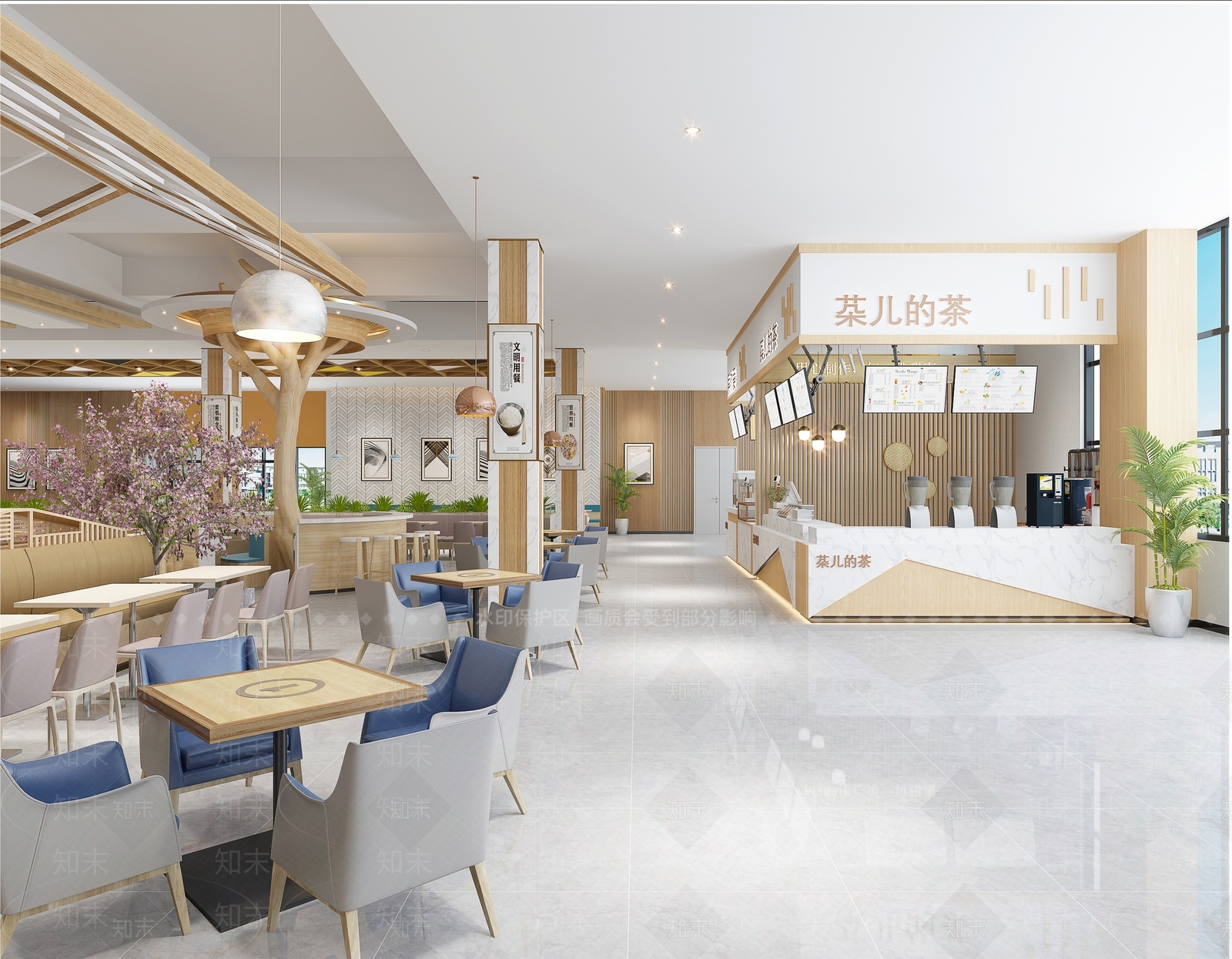 现代食堂3D模型下载【ID:1129546852】