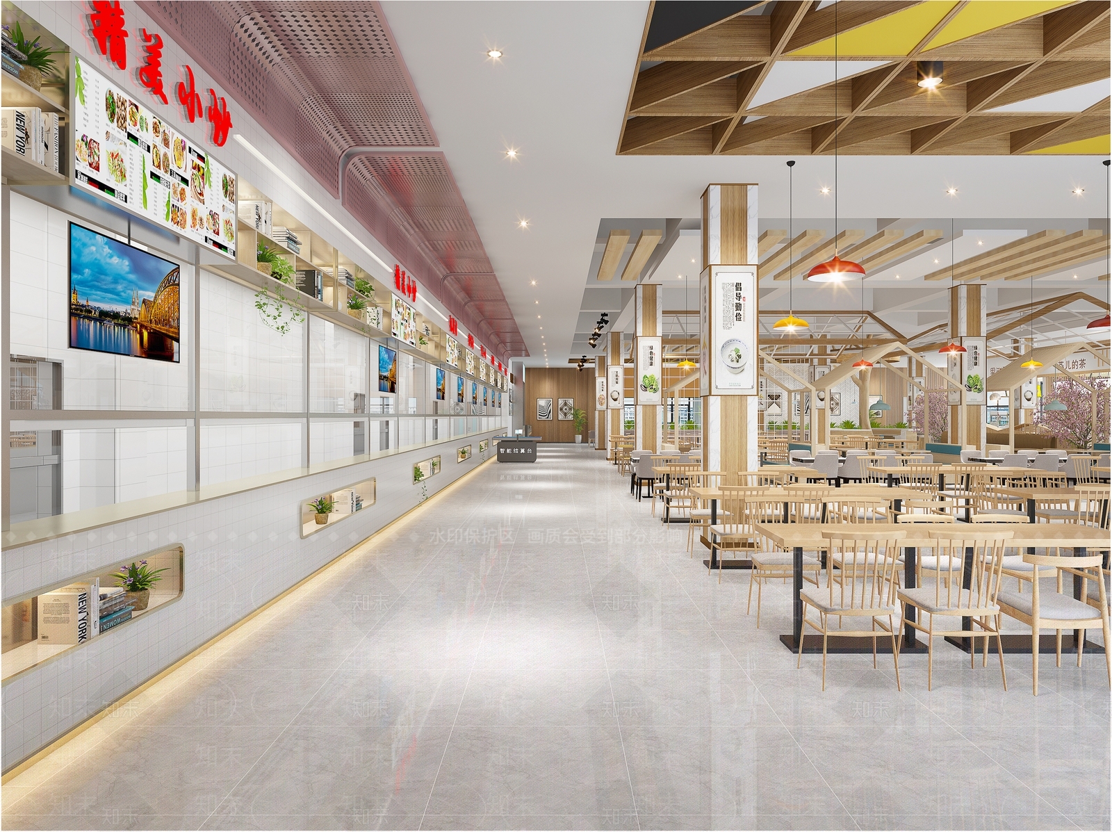 现代食堂3D模型下载【ID:1129546852】