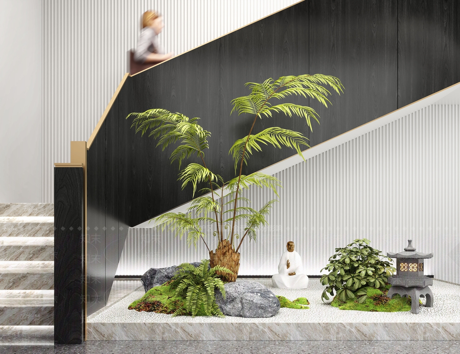 现代楼梯景观造景3D模型下载【ID:1129539937】