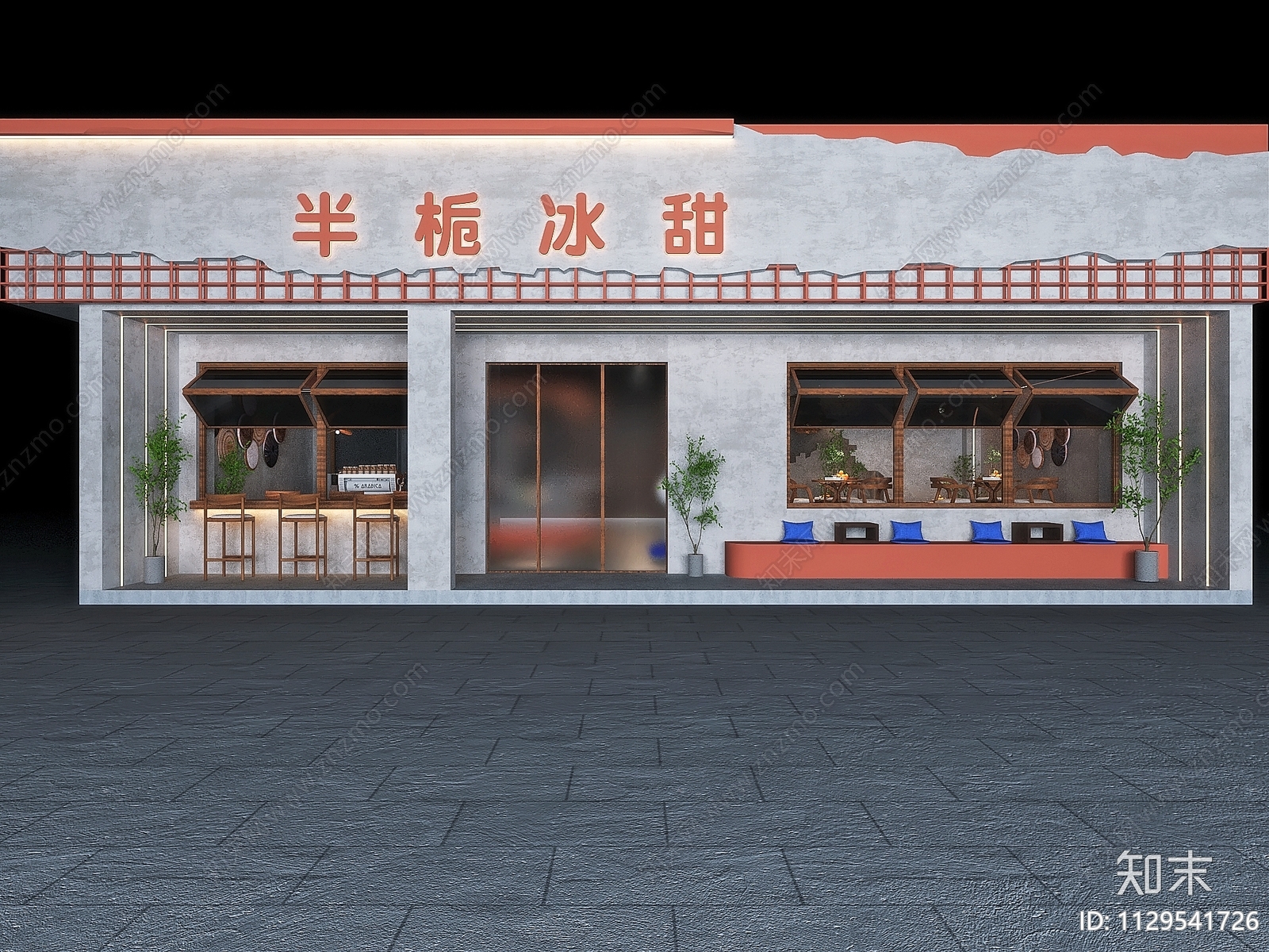 工业风甜品面包店3D模型下载【ID:1129541726】