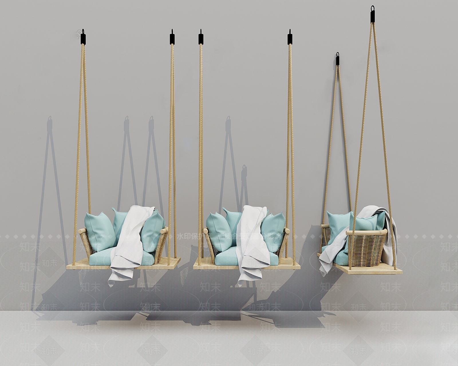 现代秋千吊椅SU模型下载【ID:1129542123】