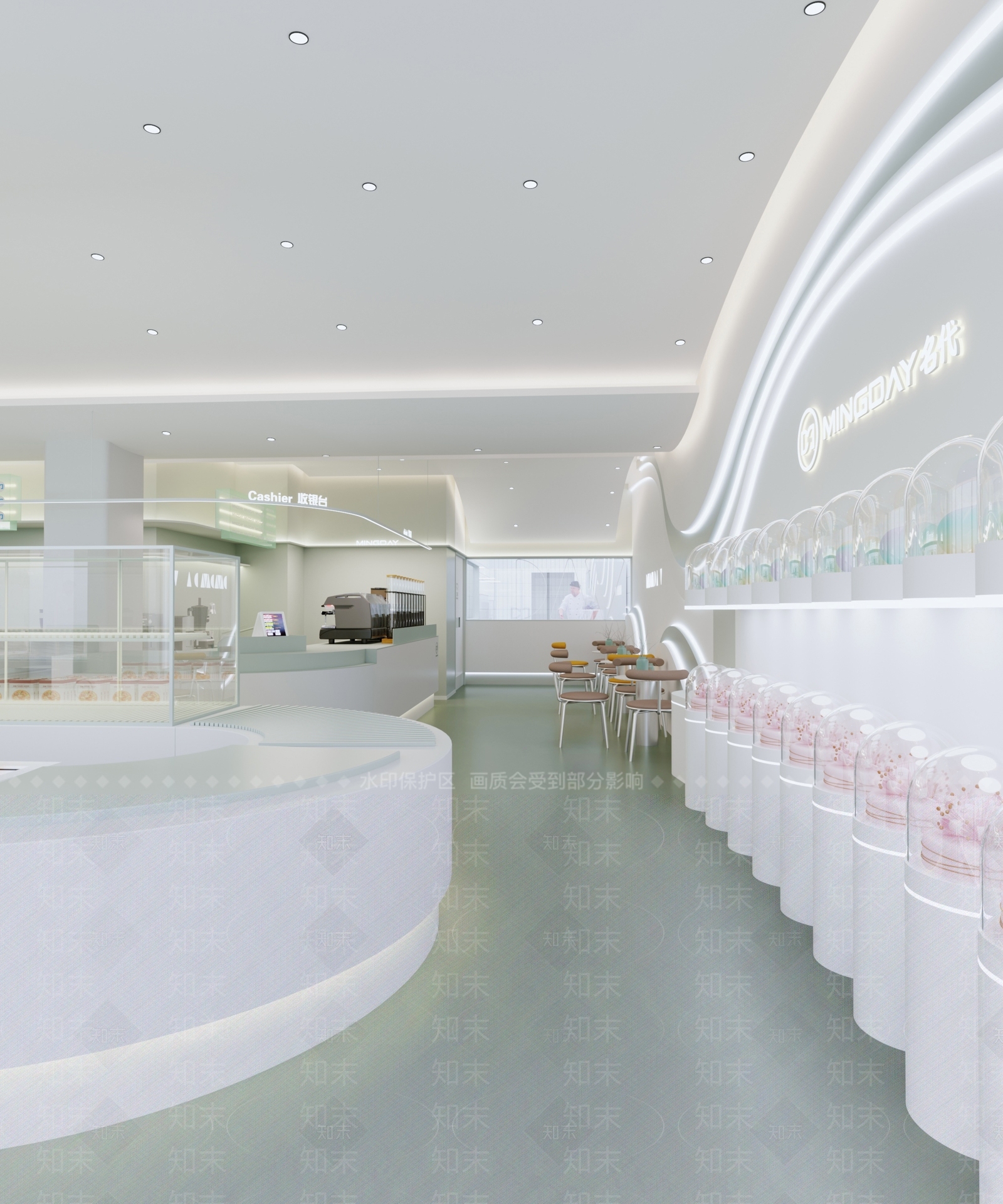 现代甜品面包店3D模型下载【ID:1129542305】
