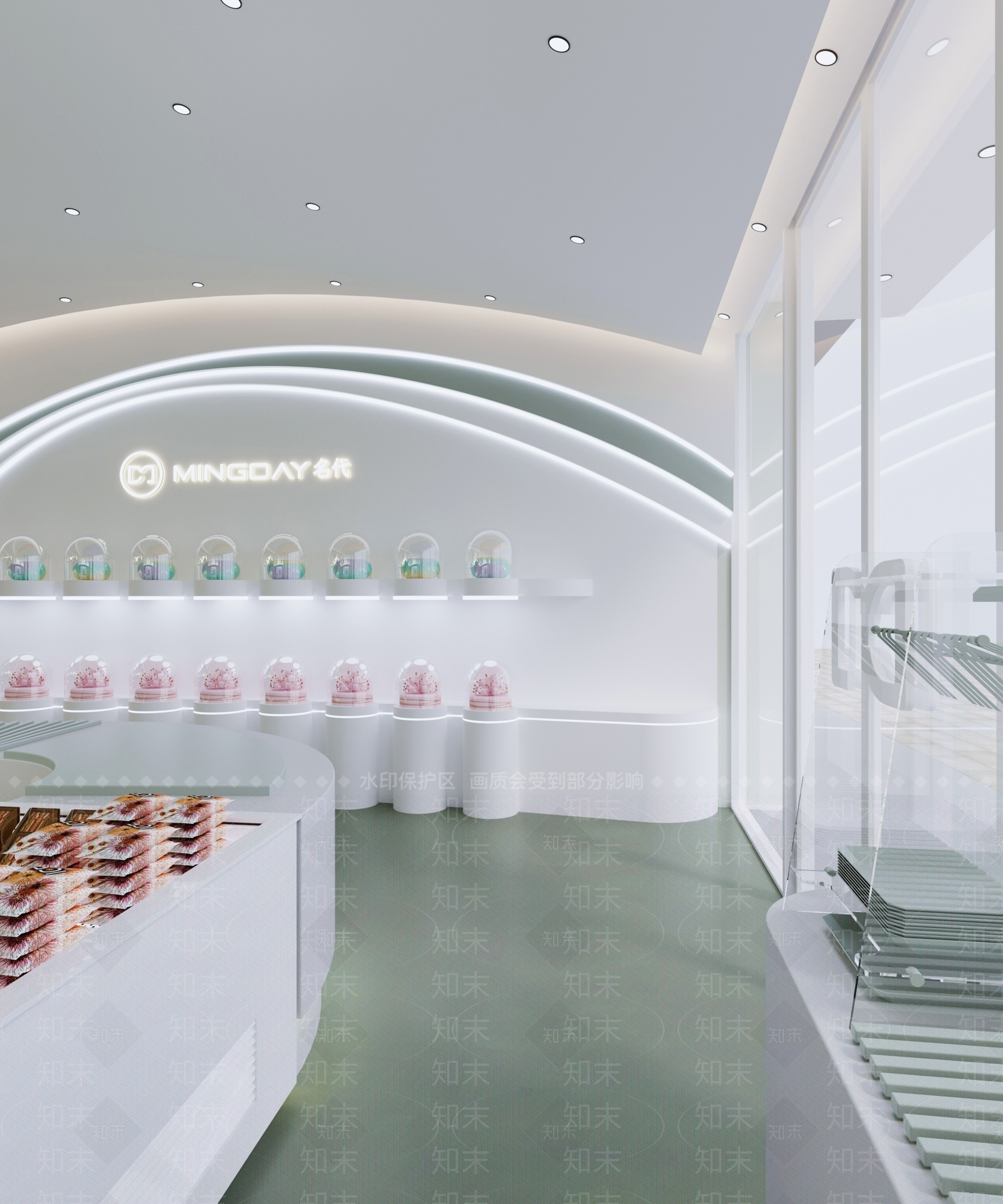 现代甜品面包店3D模型下载【ID:1129542305】