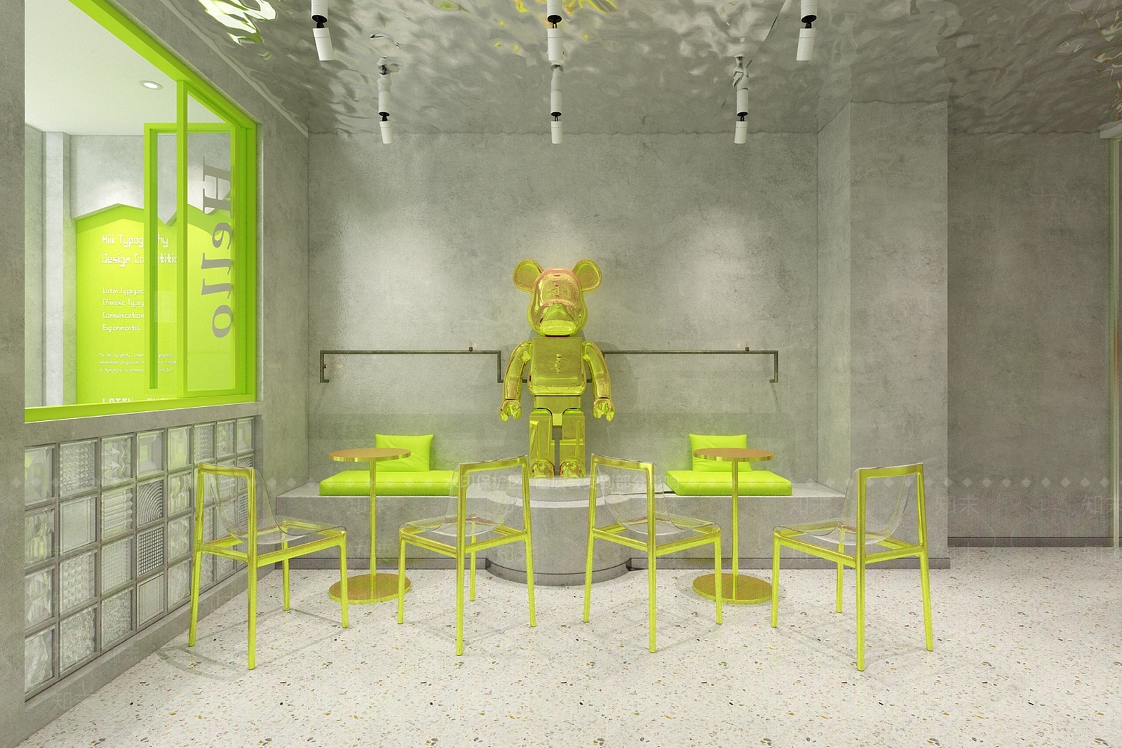 工业风奶茶店3D模型下载【ID:1129545486】