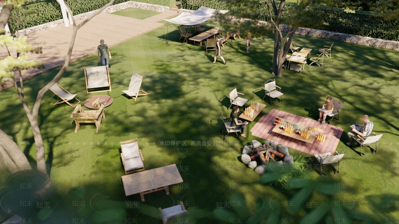 现代露营景观SU模型下载【ID:1129547337】