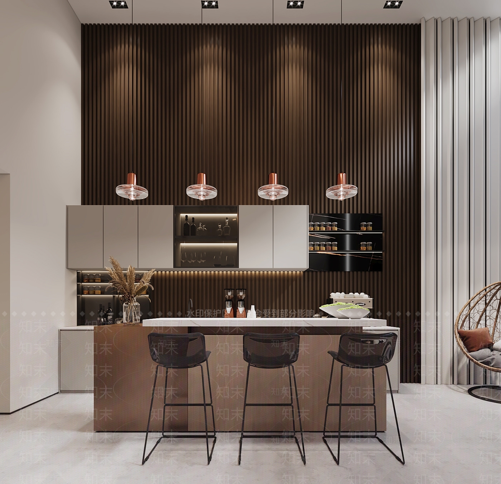 现代水吧台3D模型下载【ID:1129547935】